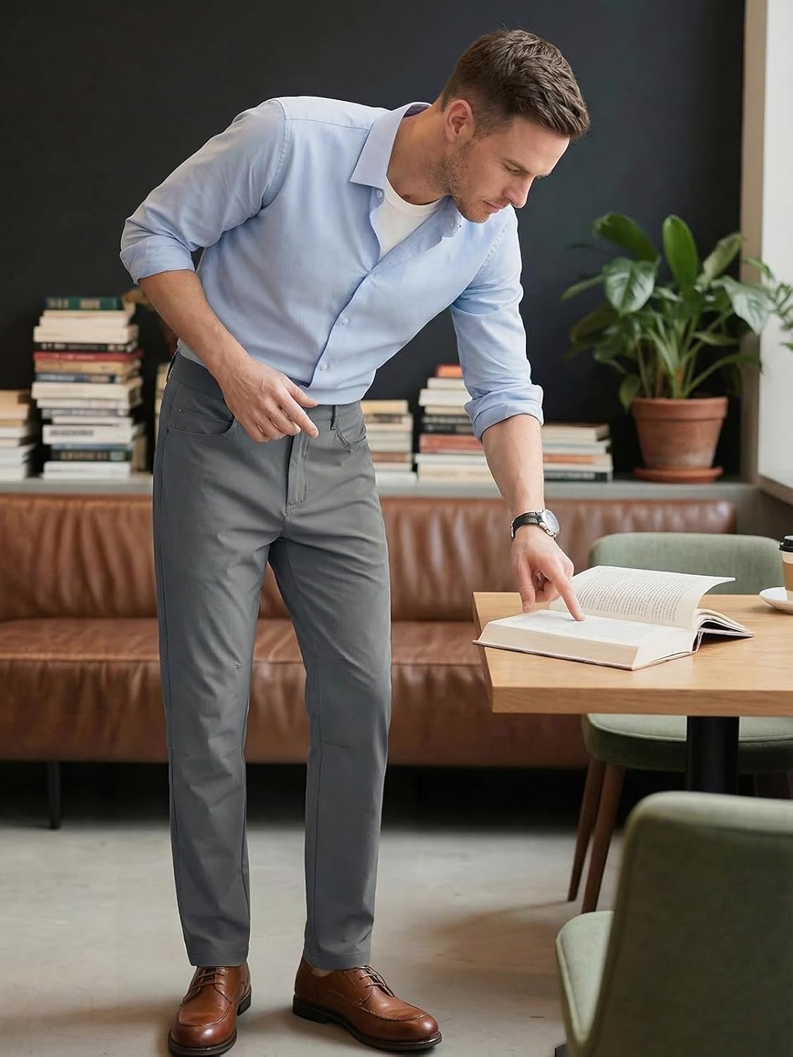 Golf Pants Men Quick Dry Stretch Lightweight with 5 Pockets Water-Resistant Classic Fit Work Business Dress Pants