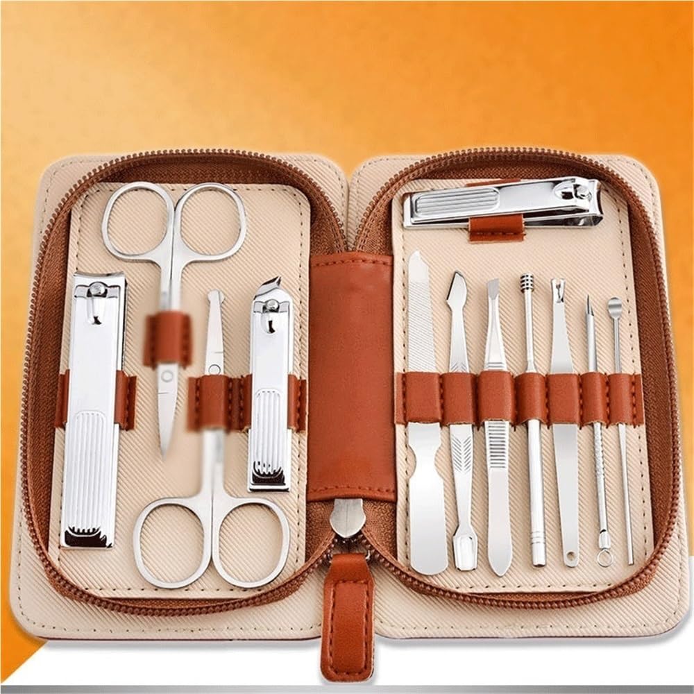 Ensemble de Coupe-Ongles Professionnel, Coupe-Ongles, Ciseaux de manucure Portables, 12 pièces, Accessoires pour Hommes, Ensemble de Soins personnels