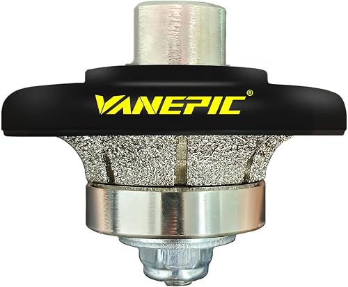 3/8 inch B10 Diamond Demi bullnose Half Bullnose Profile Wheel Diamond Hand Profiler Router Bit with 5/8-11 Thread for Grinder Polisher Granite Marble Concrete and Countertop Edge Shaping