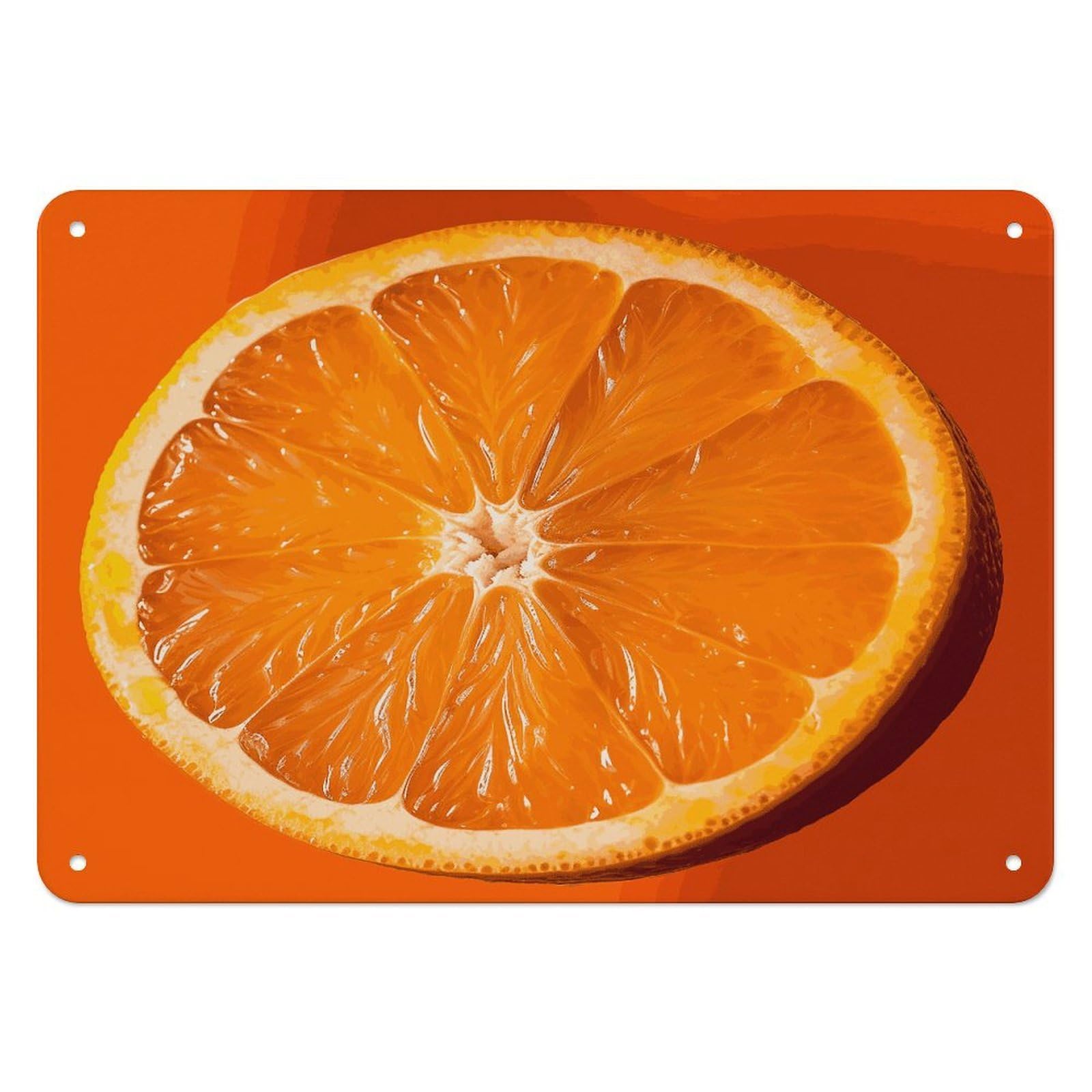 Fekiloot Style Orange Slice Wall Decor Iron Painting Metal Sign