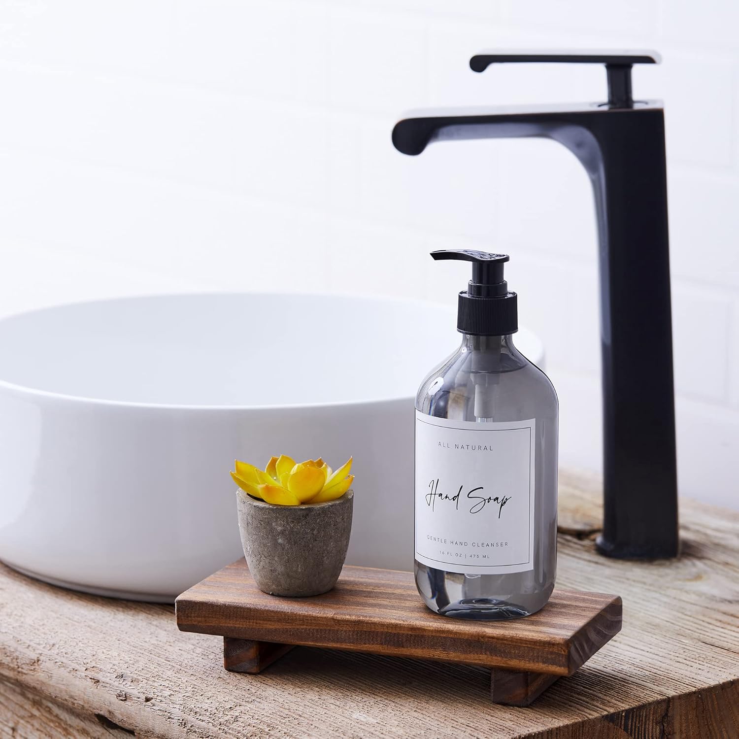 Wood Pedestal Soap Stand, Farmhouse Wood Riser, Soap Dish Holder Decor for Bathroom Kitchen, Soap Tray, Rustic Candle Plant Holder, Counter Decor, Display Rectangular Decorative (Antique Walnut) : Home & Kitchen