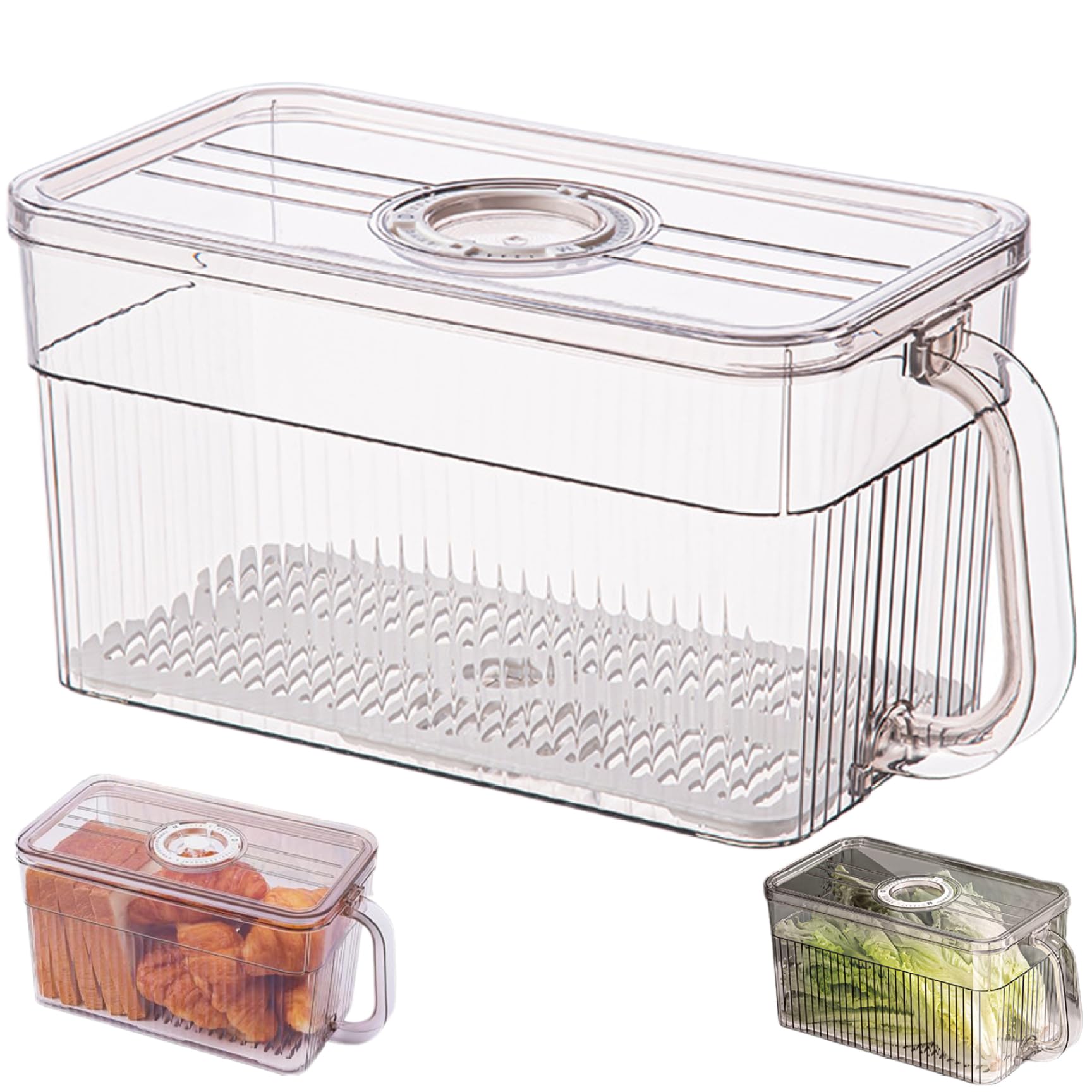 Caja de pan hermética y apilable contenedor de plástico libre de BPA con tapa