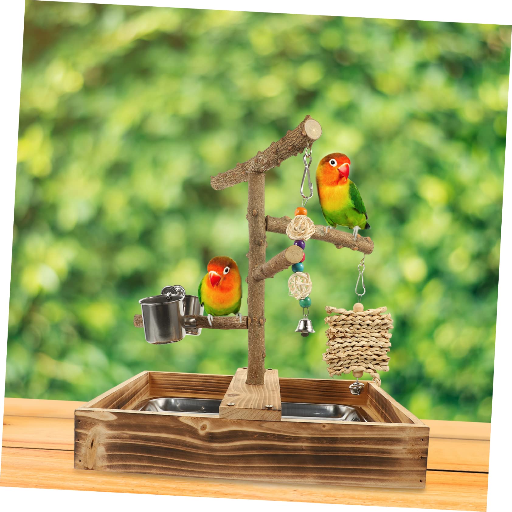 Abaodam Juguetes para Pájaros De Madera Zona para Pájaros Perchas para Loros Domésticos Accesorio para Periquitos Jaula