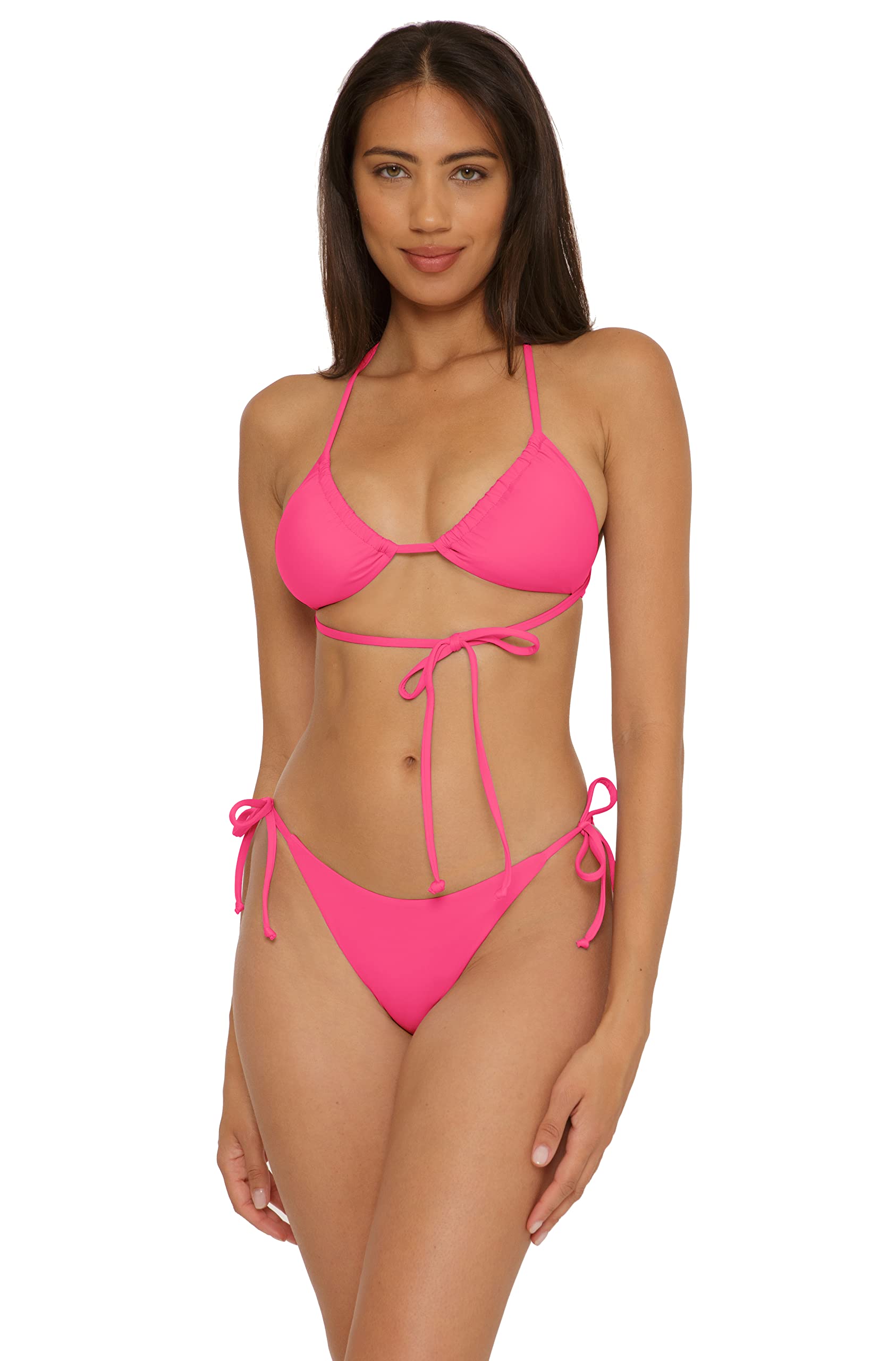 BECCA Women's Standard Rebecca Virtue Color Prism Side Tie Bikini Bottoms-Cheeky Coverage, Swimwear Separates