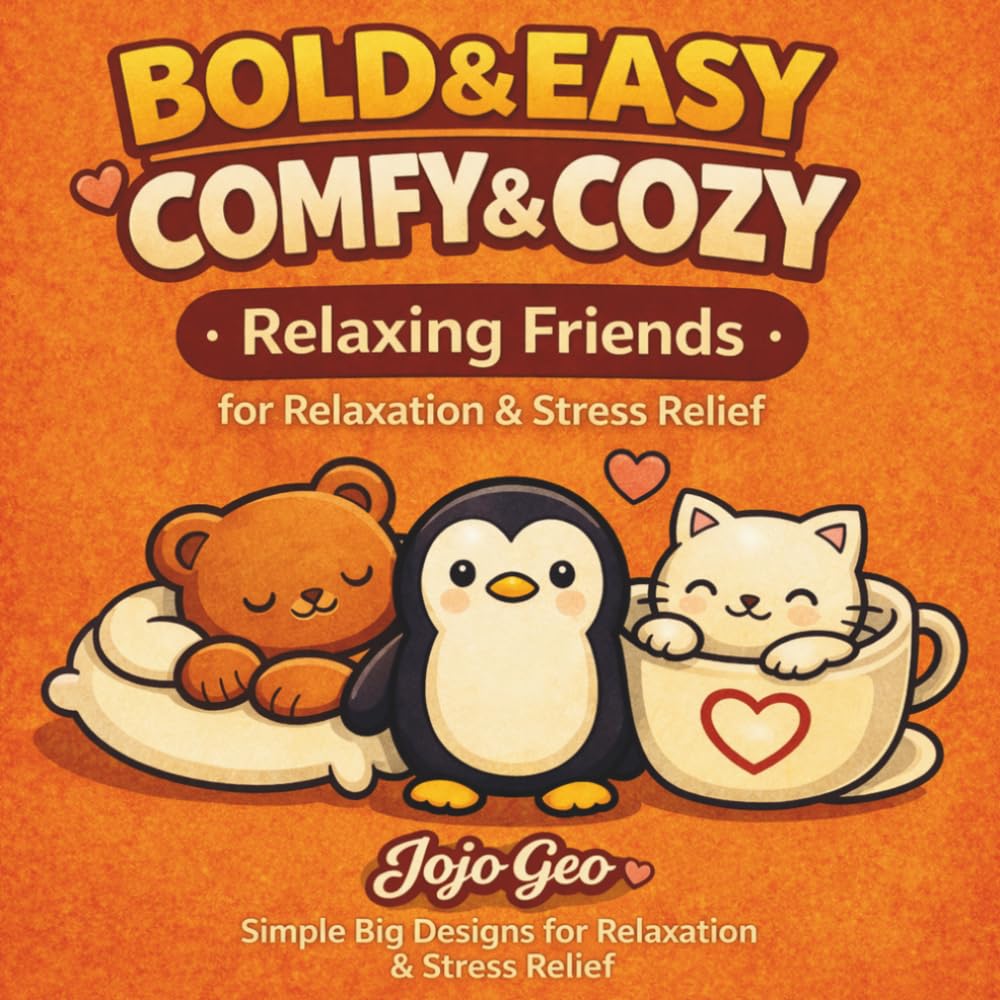 Bold & Easy Relaxing Friends Simple Big Designs for Relaxation and Stress Relief: Simple Big Designs for Relaxation and Stress Relief