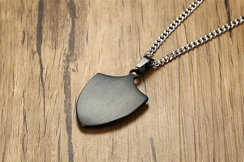 Miniatura 3 de LiFashion LF - Collar con colgante de acero inoxidable personalizado ICE SOS para hombre, grabado gratuito para hombre, de alerta médica, escudo de