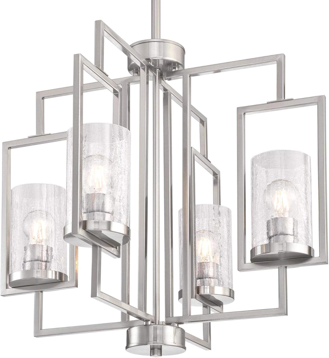 Best Deal 🛒 Westinghouse Lighting 6576500 Kayla Four-Light Indoor Chandelier, Brushed Nickel Finish with Clear Crackle Glass 🔥 Cashback up to 70% Westinghouse Lighting 6576500 Kayla Four-Light Indoor Chandelier, Brushed Nickel Finish with Clear Crackle Glass