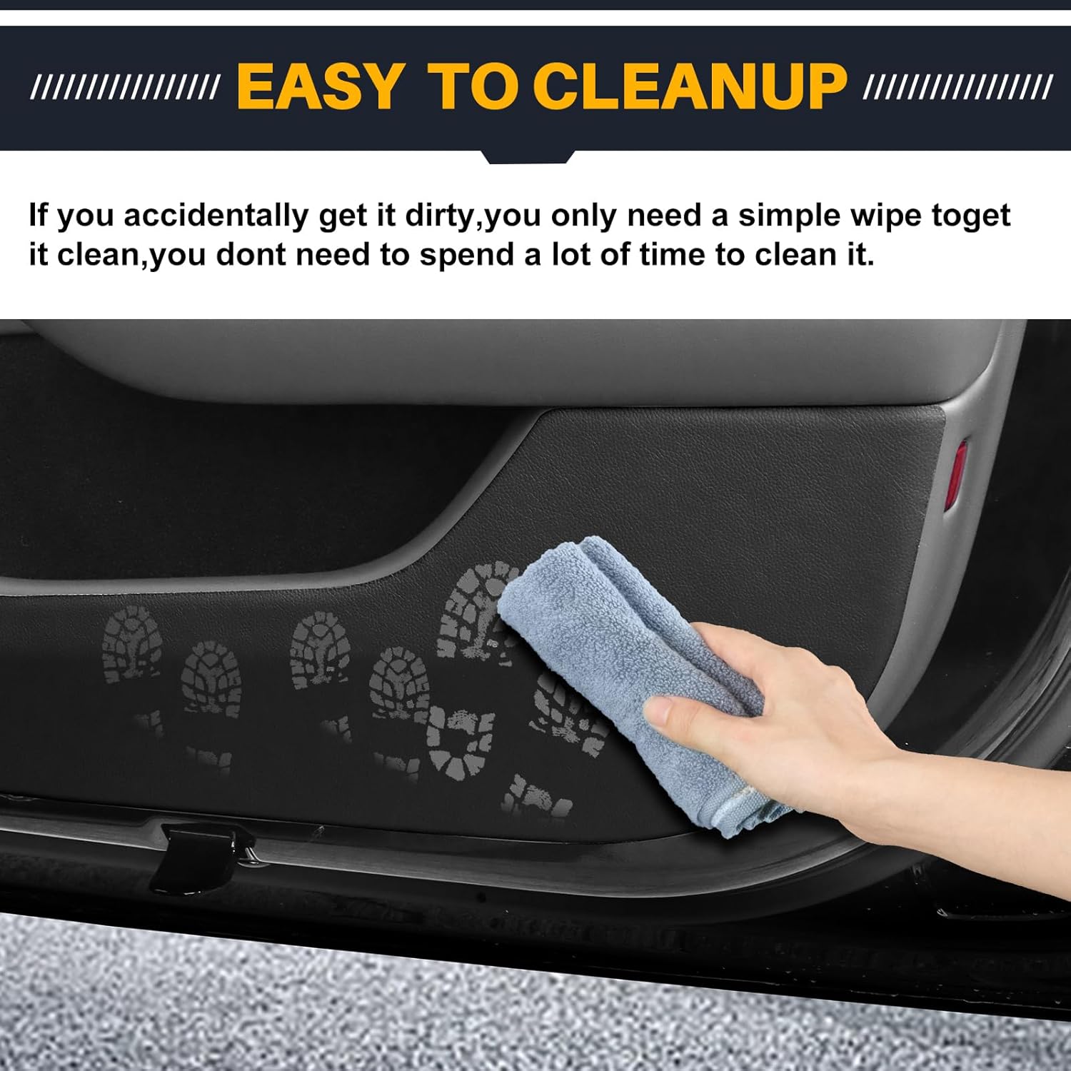 Car Door Anti-Kick Mat for Tesla Model 3 2024 Door Protector Mat Anti-Dirty Anti-Collision Stickers Interior Accessories Black (Litchi Pattern, Semi-Wrap)