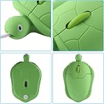 Forme de tortue d'animaux usbkingdom USB Souris optique filaire pour carnet de notes PC Ordinateur portable,1600DPI,3 Boutons, 3,54pieds de cordon (vert)