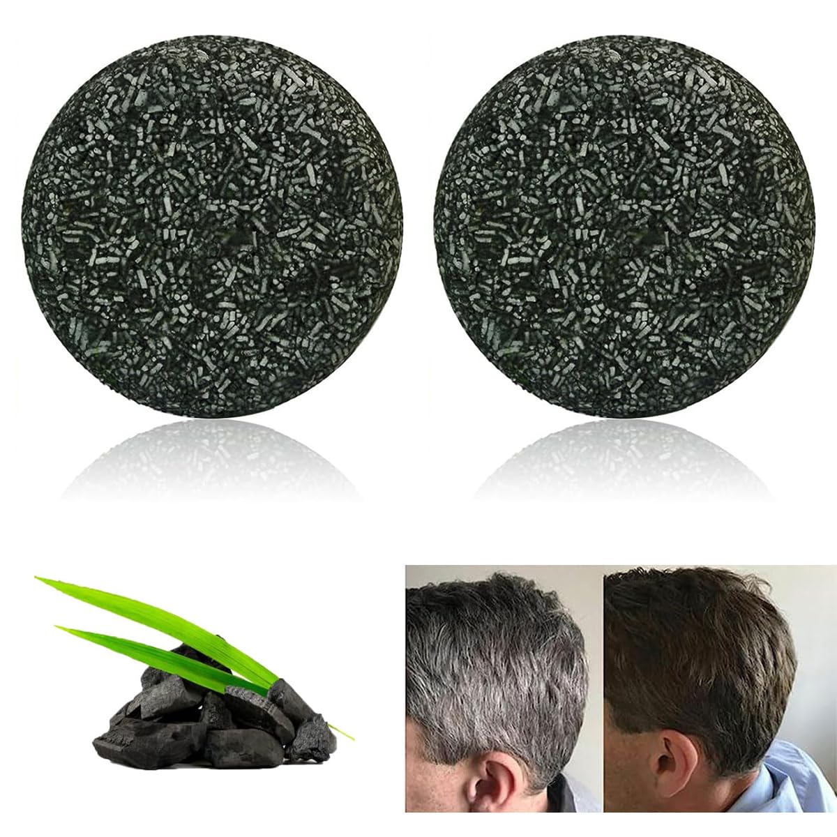 Mane Gray Reverse Bar, Gray Hair Reverse Bar, Gray Reverse Bar Soap-Reverse Grey Hair Bar Shampoo, Dark Shampoo Bar for Grey Hair for Men Women (2PCS)