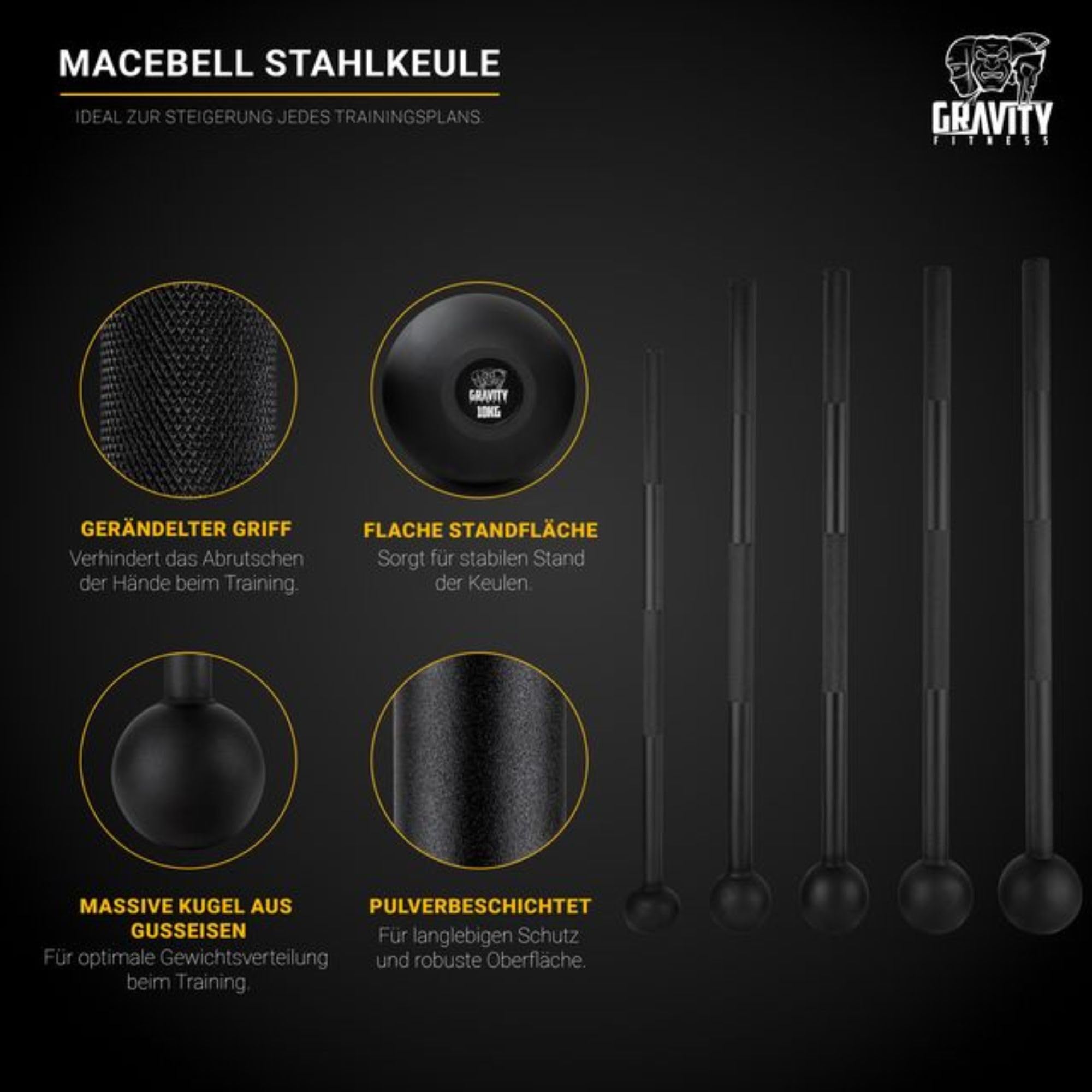 Gravity Fitness "MaceBells Steel Mace (4)