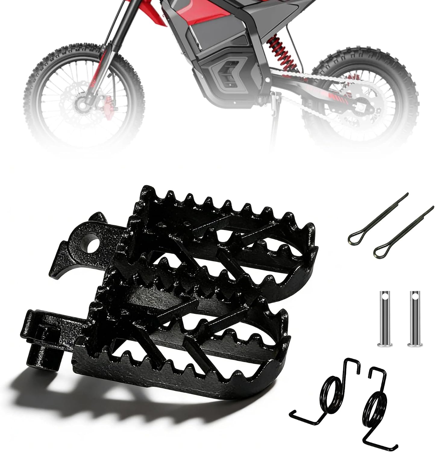 Dirt Bike Foot Pegs Compatible with Yozma IN10 Off-Road Electric Motorcycle, Steel Anti-Slip Mini Electric Dirt Pit Bike Pegs, Electric E-Bike Accessories Replacement Parts