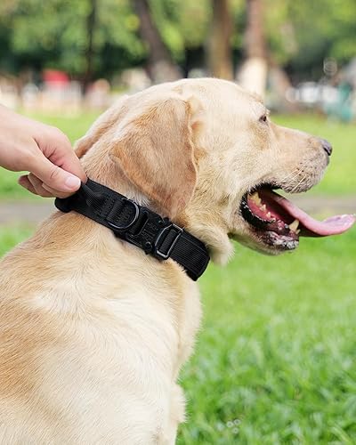 Miniatura 6 de Joytale Collar táctico para perro con asa, collar militar resistente con 2 parches para entrenamiento, collares tácticos ajustables para perros
