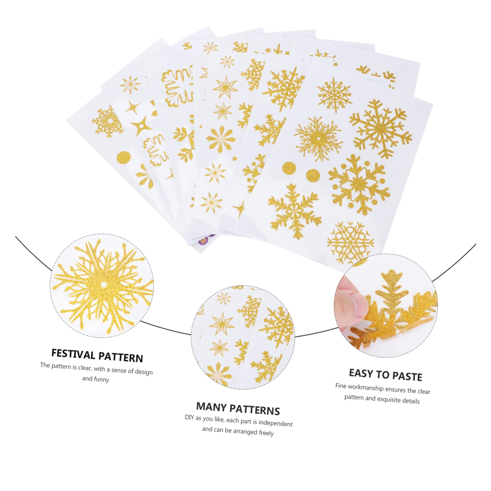 IMIKEYA 108 Stk Glas Aufkleber Fensterdekoration Weihnachtsdekoration Urlaubswanddekoration wiederverwendbare sticker reusable stickers Festival-Fensteraufkleber Selbstklebender Aufkleber