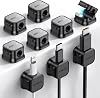 JOYROOM 6 Pack Magnetic Cable Clip [Cable Smooth Adjustable] Cord Holder, Under Table Cable Management, Adhesive Wire Holder Protective Organizer, Home Office Desk Phone Car Wall