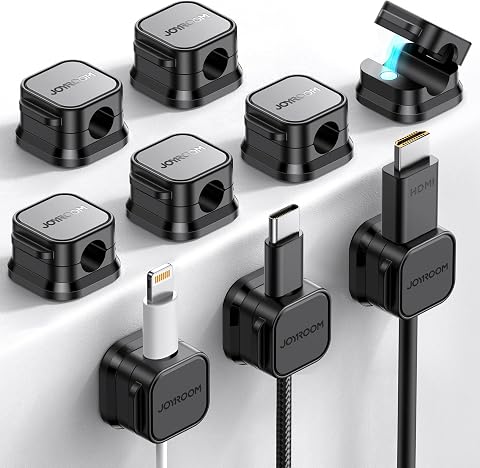 JOYROOM 9 Pack Magnetic Cable Clips Cord Organizer Adhesi...