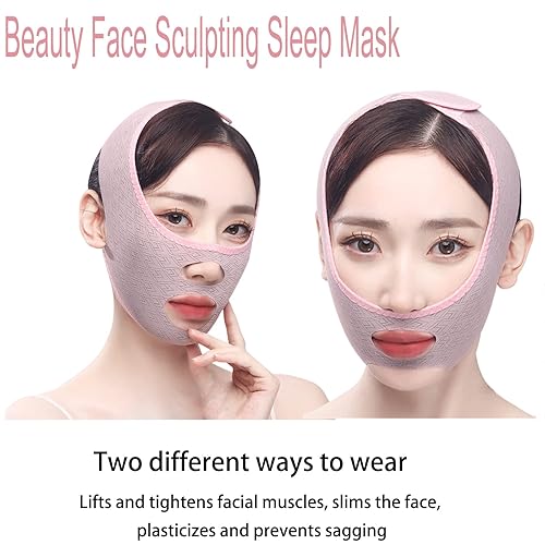 Miniatura 4 de 2 mascarillas de belleza para esculpir la cara, máscara reutilizable de elevación en V, correa de elevación facial, máscara de escultura de