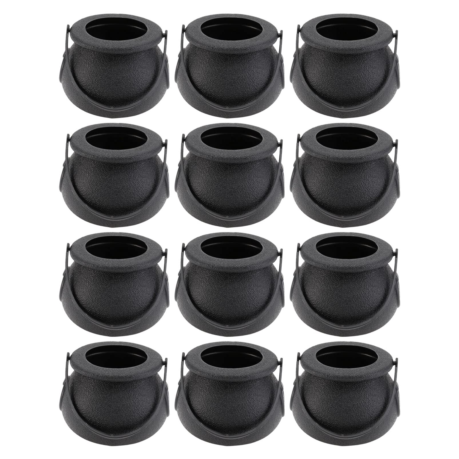 SEWACC 12 pcs 5x7cm Cauldron Kettles Handle Halloween Party Candy Buckets Witch Cauldron Decorations Hanging Props