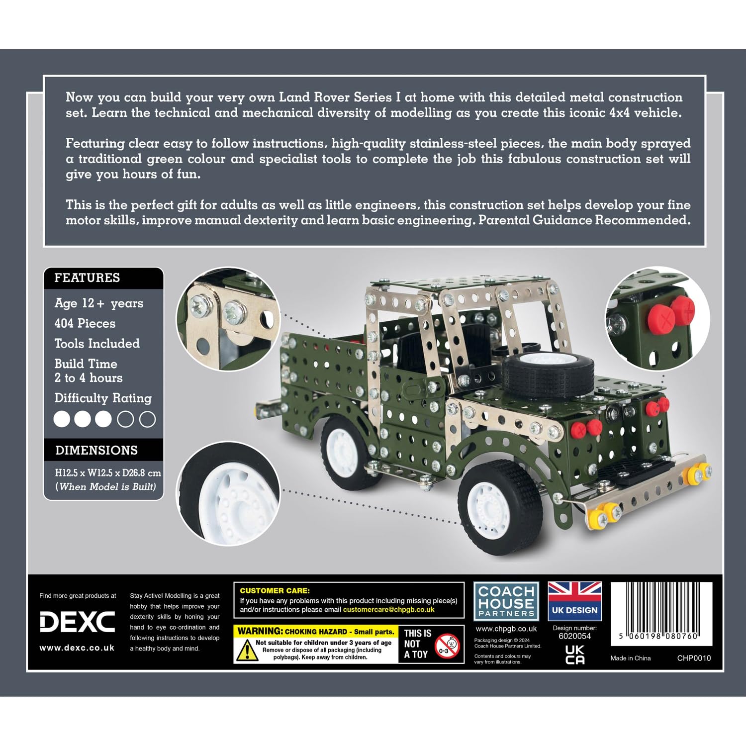 Gifts Direct 2 U Land Rover Metal Construction Set of 404 Pieces Jigsaw - Green - Image 4