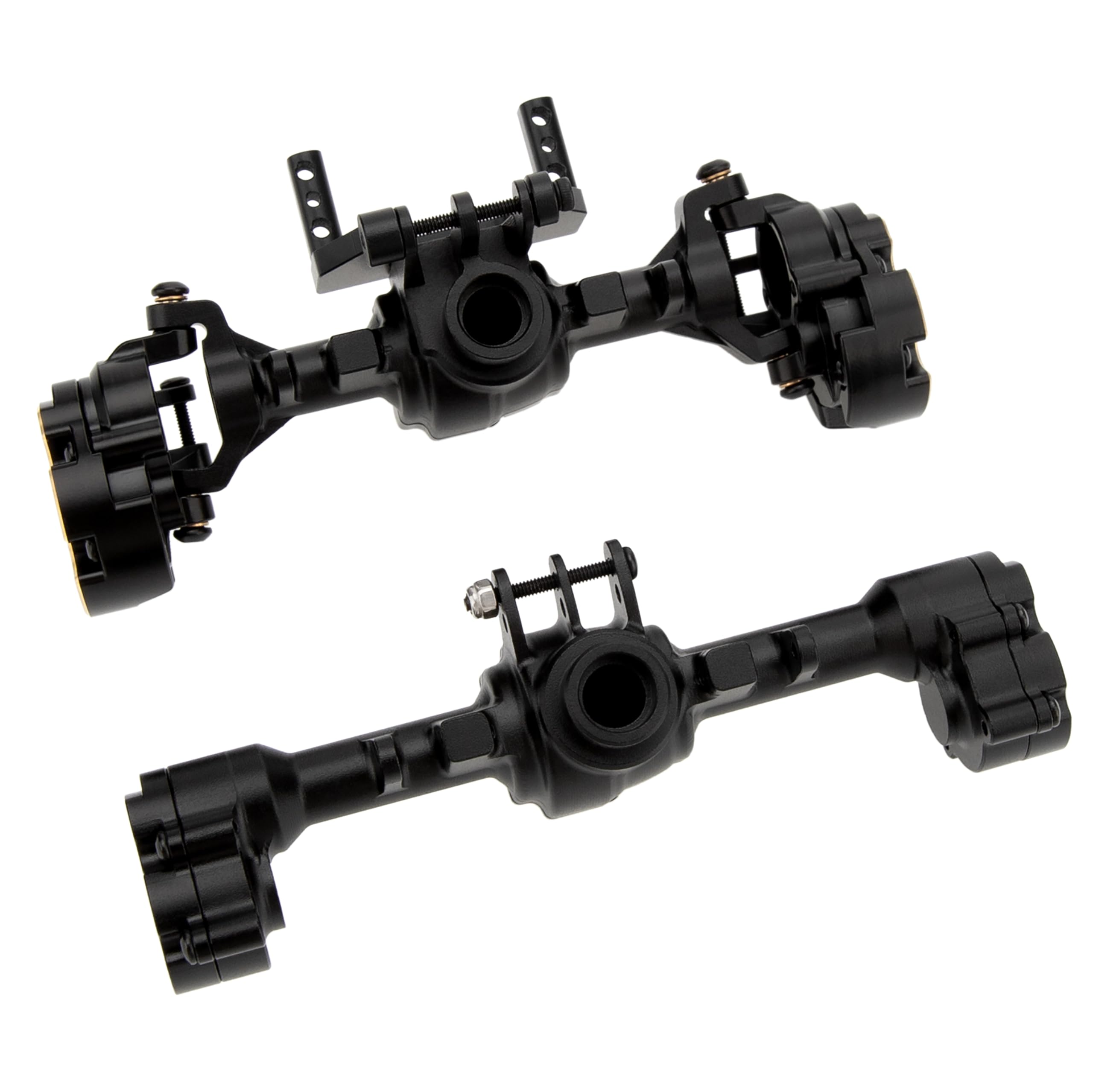 MEUS RACING Ascent 18 Axle Housing with Diff Covers and Steering Knuckles for for Redcat Ascent-18 Apex Upgrades 1/18 RC Crawler (Black)