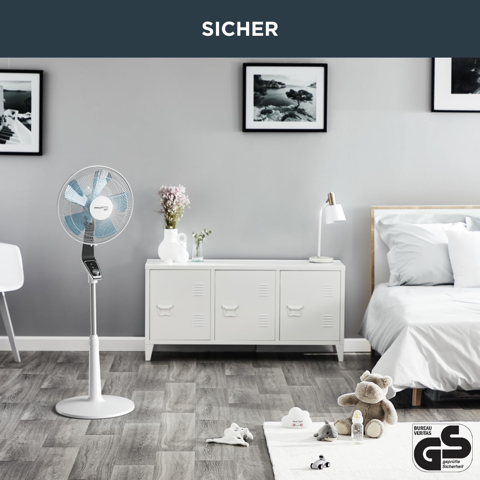 Rowenta Turbo Silence Standventilator, 45 dB(A), 72 m³/min, 4 Geschwindigkeiten, Silent Night, Turbo Boost, 120° Oszillation, Höhenverstellbar, VU5640
