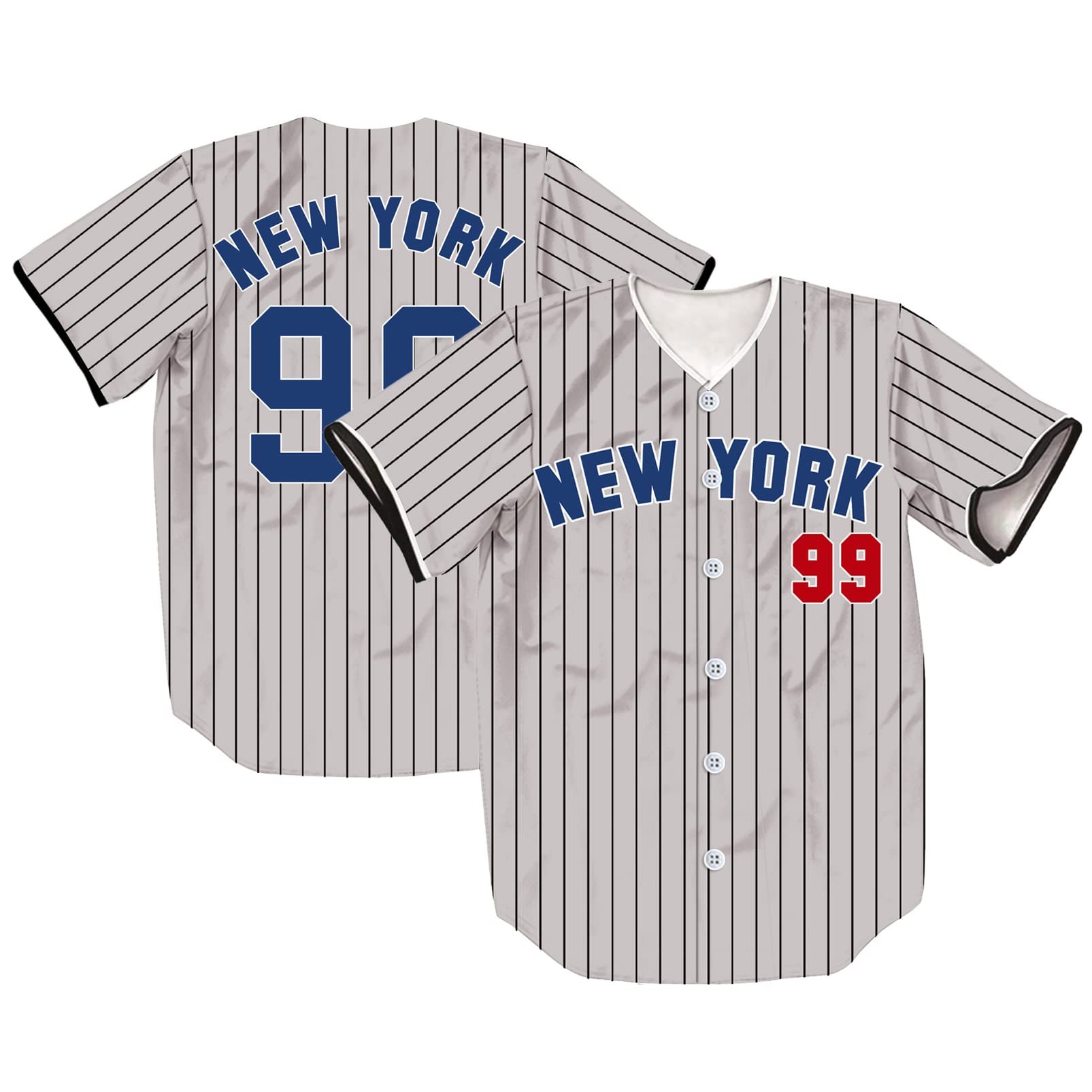 TIFIYANew York 99/2/45/23 Stripes Baseball Jersey NY Shirts for Men/Women/Young