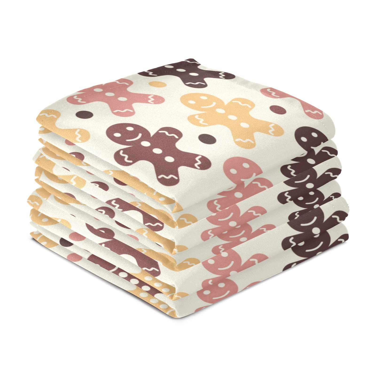 Lot De 6 Torchons De Cuisine En Forme De Bonhomme De Pain D'épices à