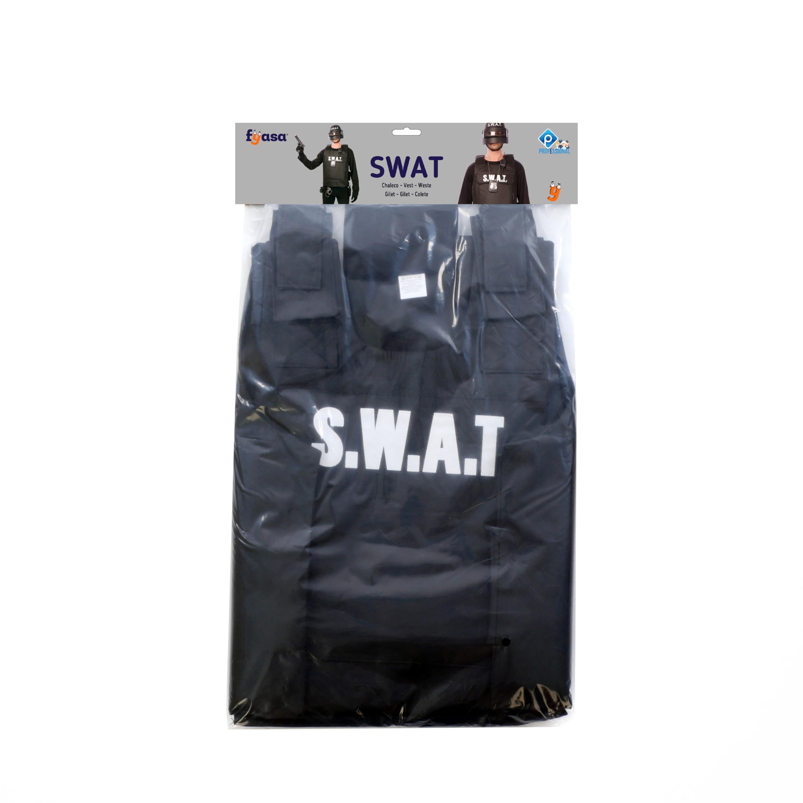 Gilet da Swat Nero per adulto M/L