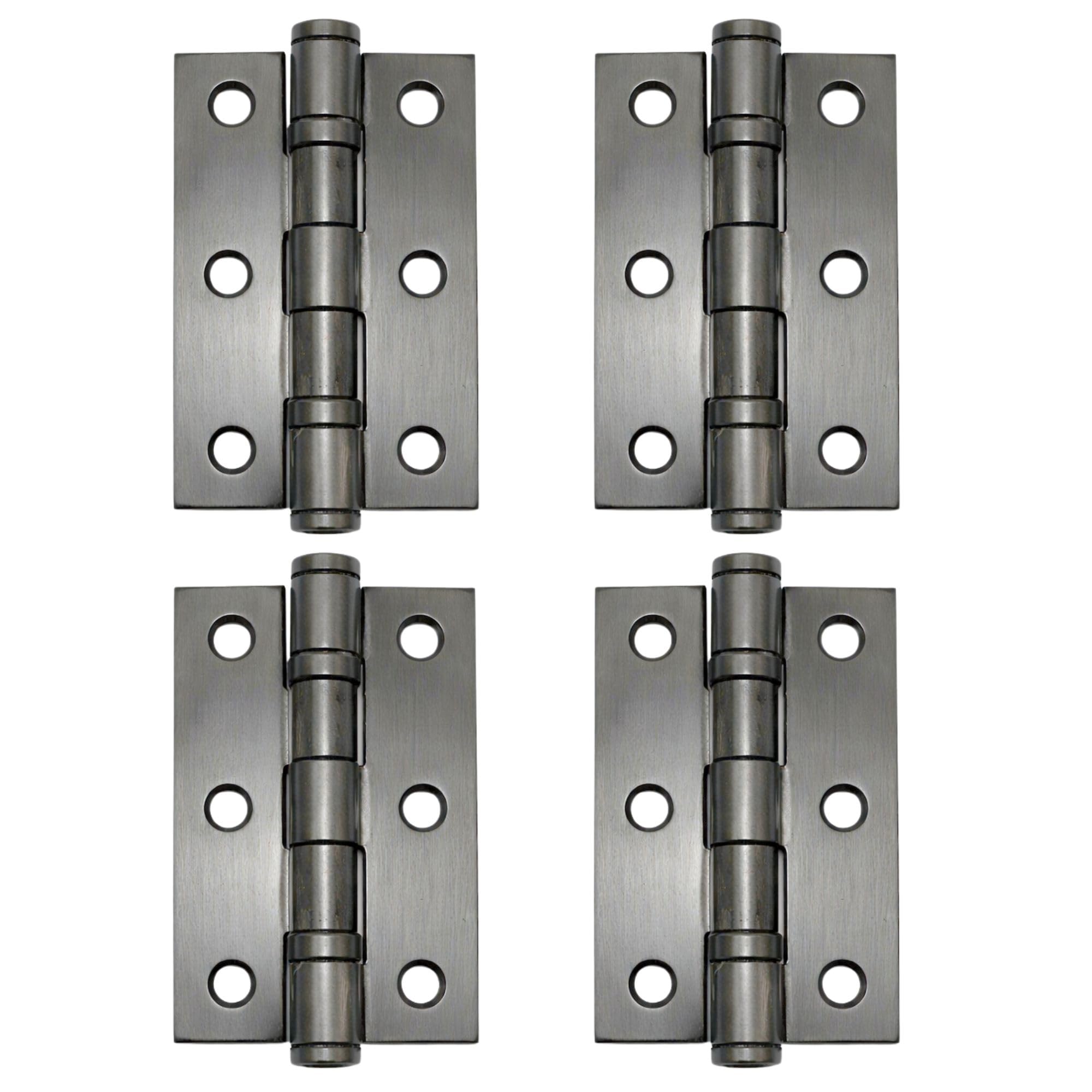 Uap Blackone 3 Inch Ball Bearing Butt Door Hinges For Internal Doors 75Mm X 50Mm Mild Steel Square Corner Internal 4 Pack Matt Satin Black