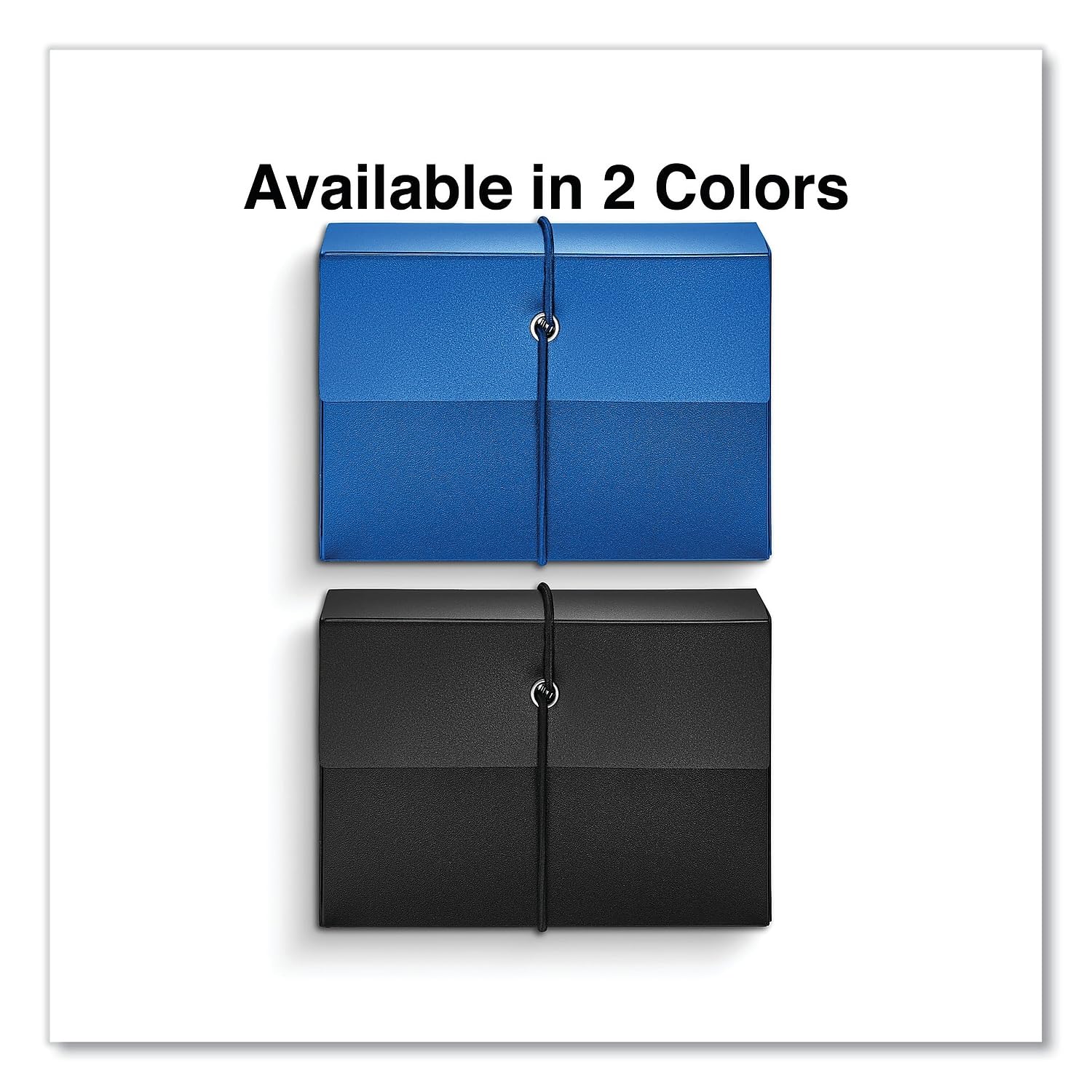 Universal Office Products 47304 Karteibox, Kunststoff, 7,6 x 3,8 x 12,7 cm, Schwarz/Blau, 2 Stück