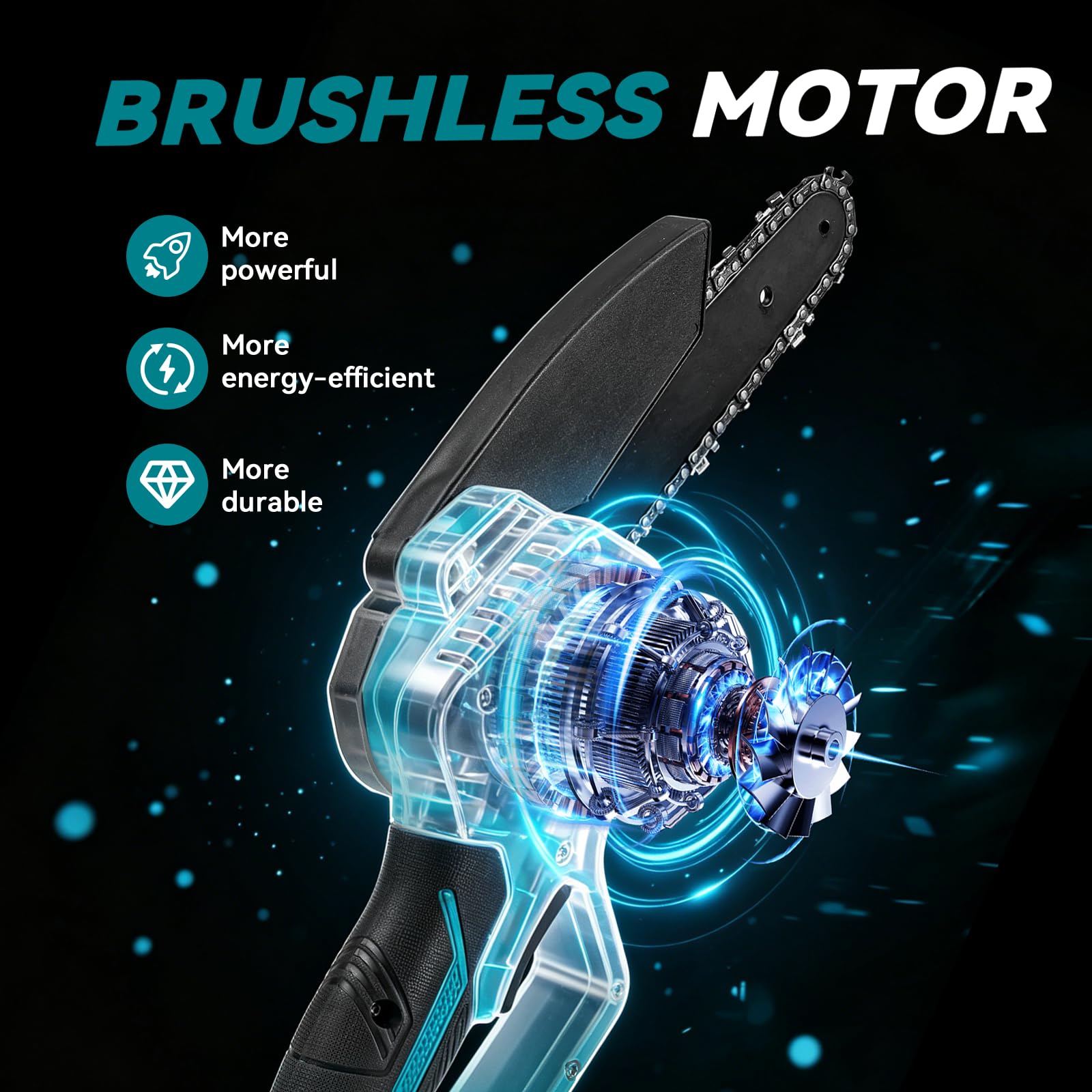 Yofidra 2 en 1 Motosierra Inalámbrica, Motosierra Telescópica Eléctrica de 6 Pulgadas con 2 Baterías de 3.0Ah, Poste Desmontable de hasta 4.6M, para Cortar Ramas de Árboles