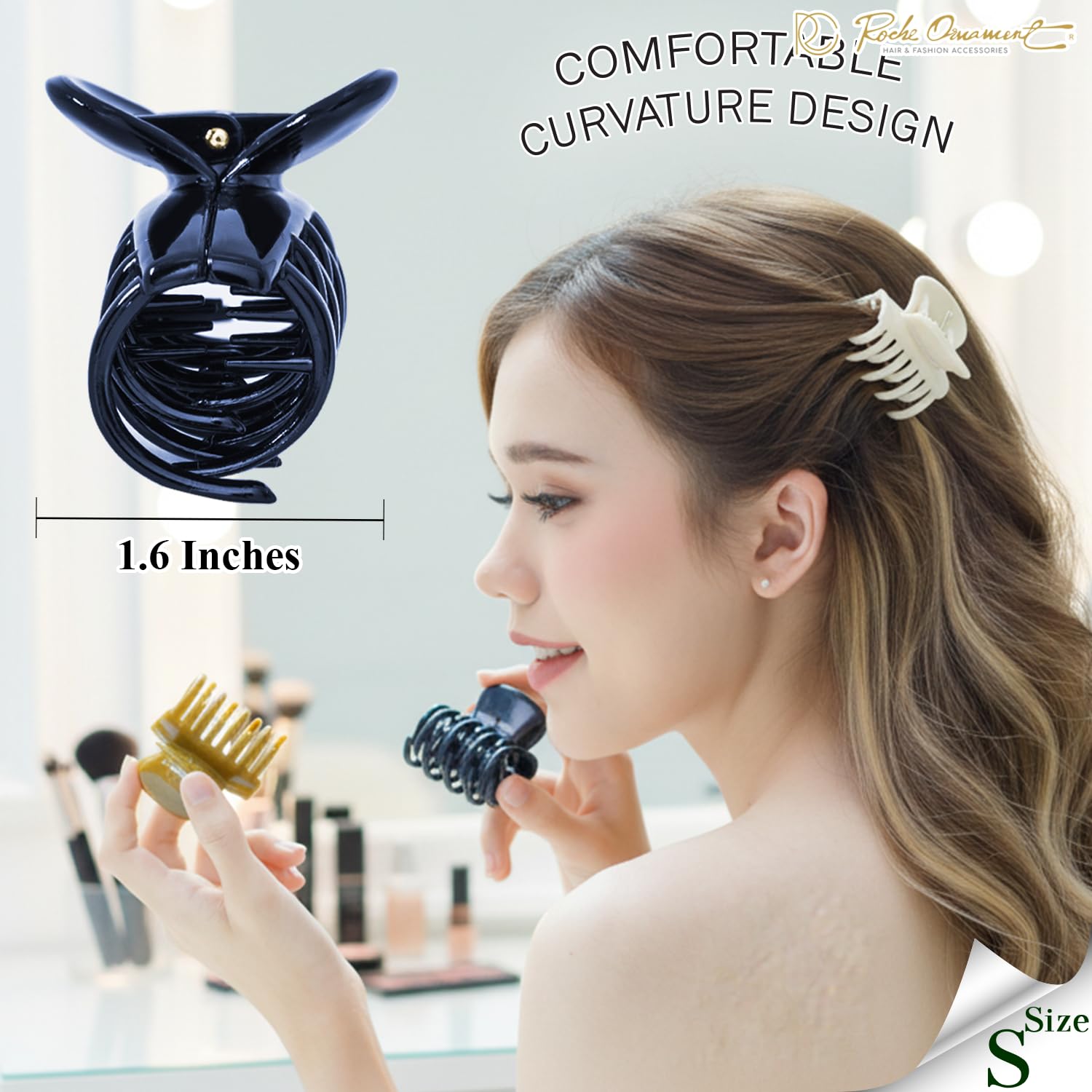 Amazon.com : RC ROCHE 6 Pcs Double Claw Hair Clip Tooth Claw  display picture 1