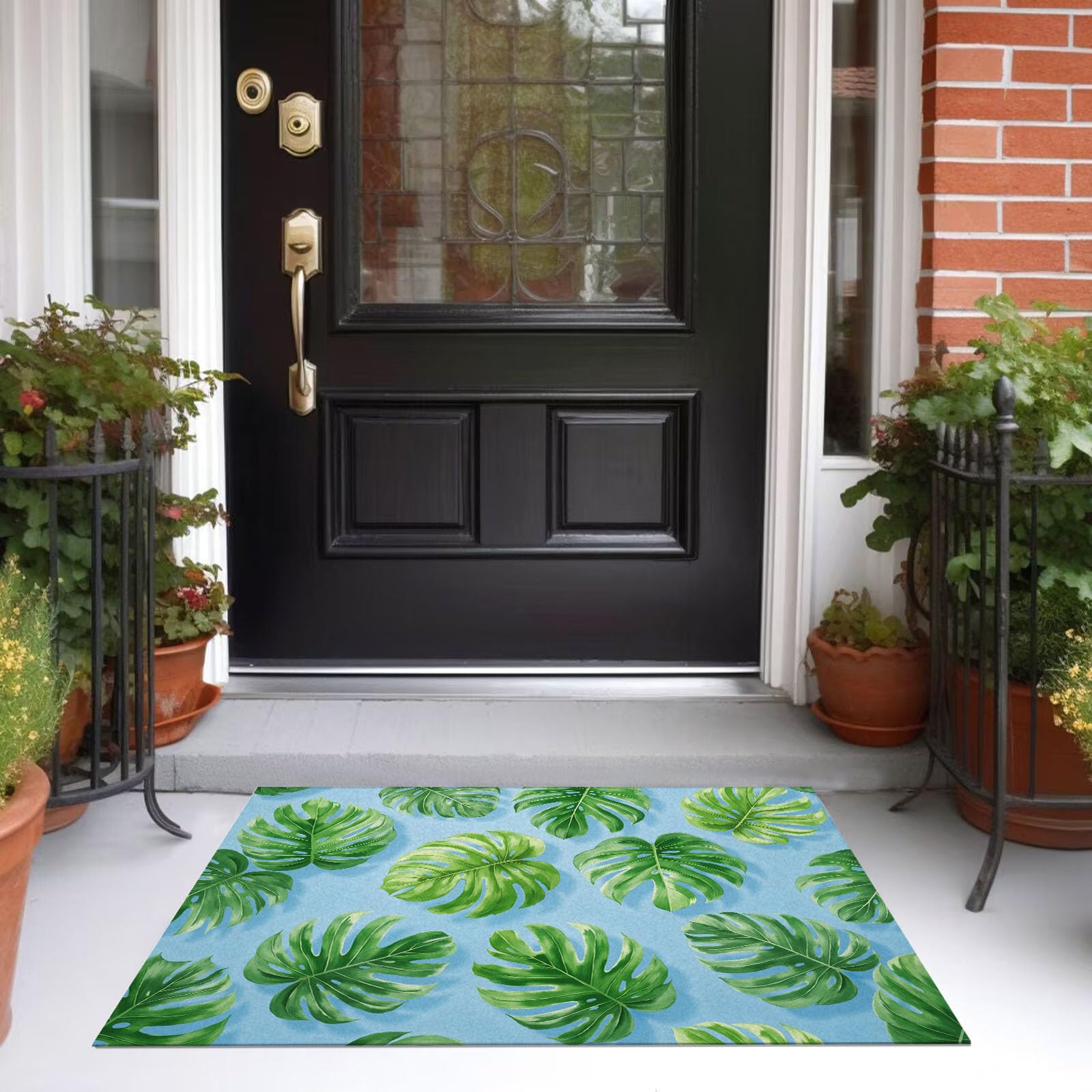 Tapis de porte antidérapant mince qui ne bloque pas les portes d'entrée
