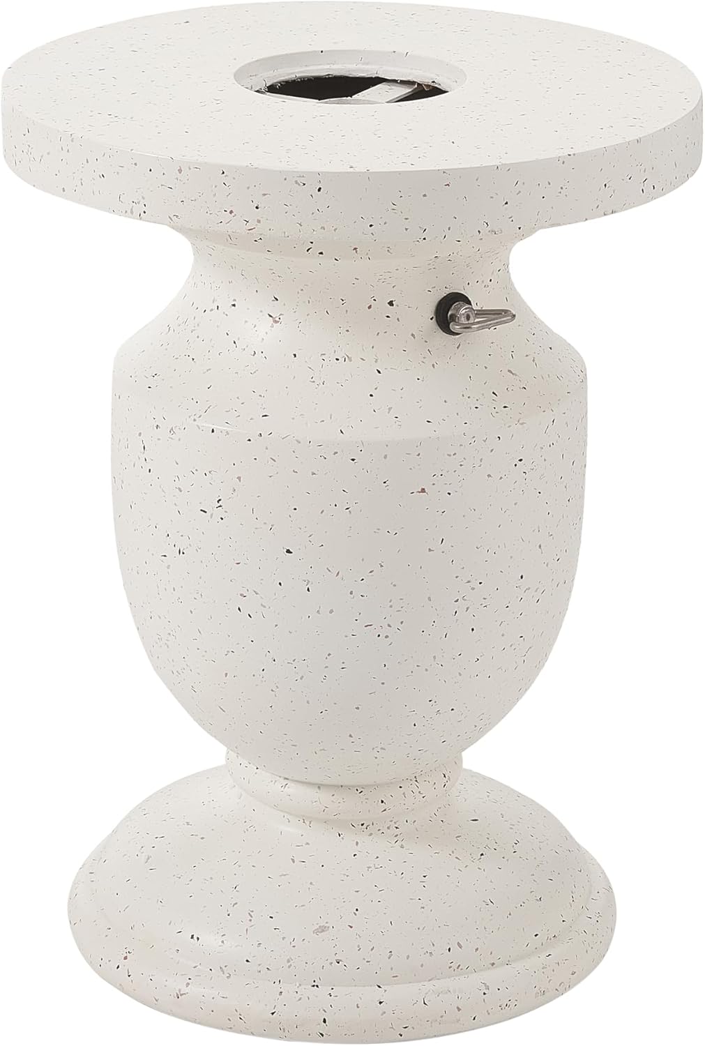 Christopher Knight Home Renata MGO Patio Umbrella Base, Outdoor Side Table, Patio Umbrella Stand Outdoor Base with Hand-Turn Tightening Knob, Small Coffee Table, No Need Assembly, Terrazzo White