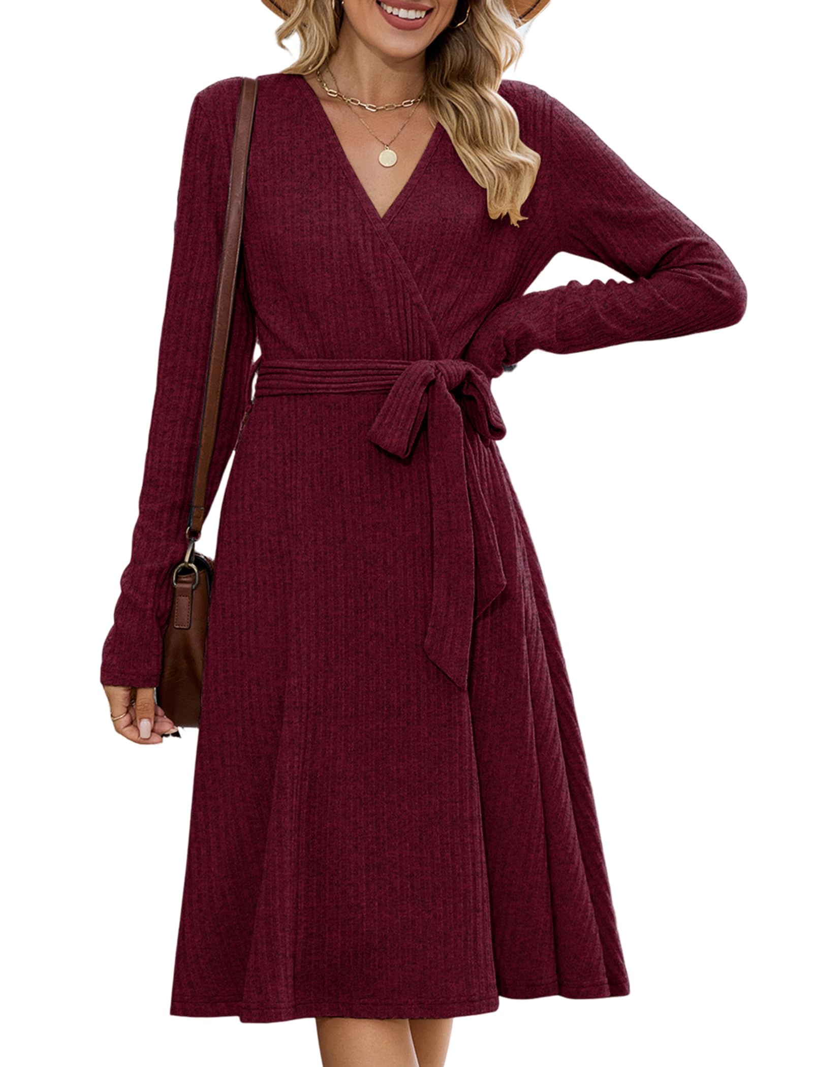 ZAFUL Women's 2026 Casual V Neck Long Sleeve Wrap...