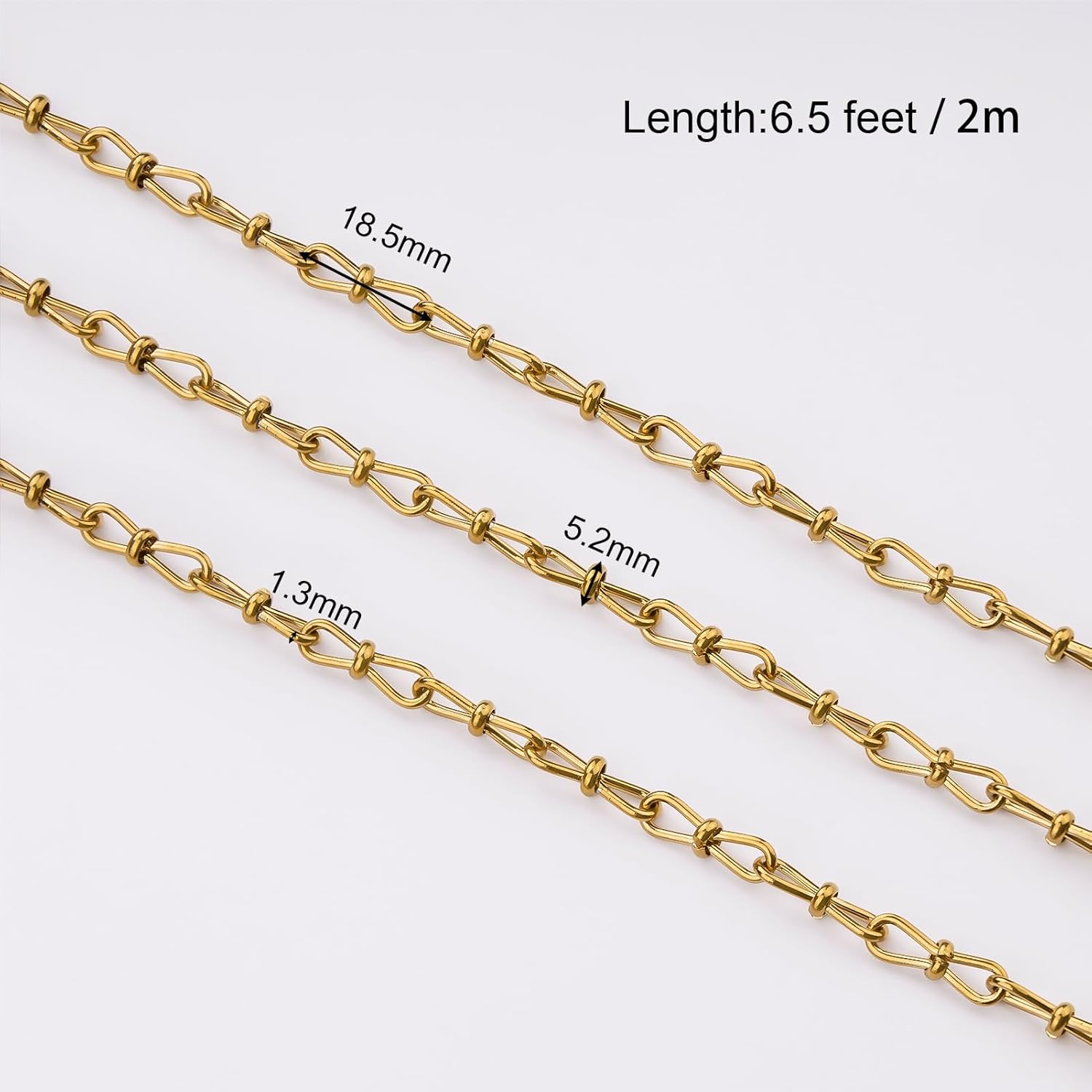 SMYHTGLIF 6.5 Feet Stainless Steel Jewelry Making Chain Bulk Gold Handmade Twisted Chain for Jewelry Making - Image 4