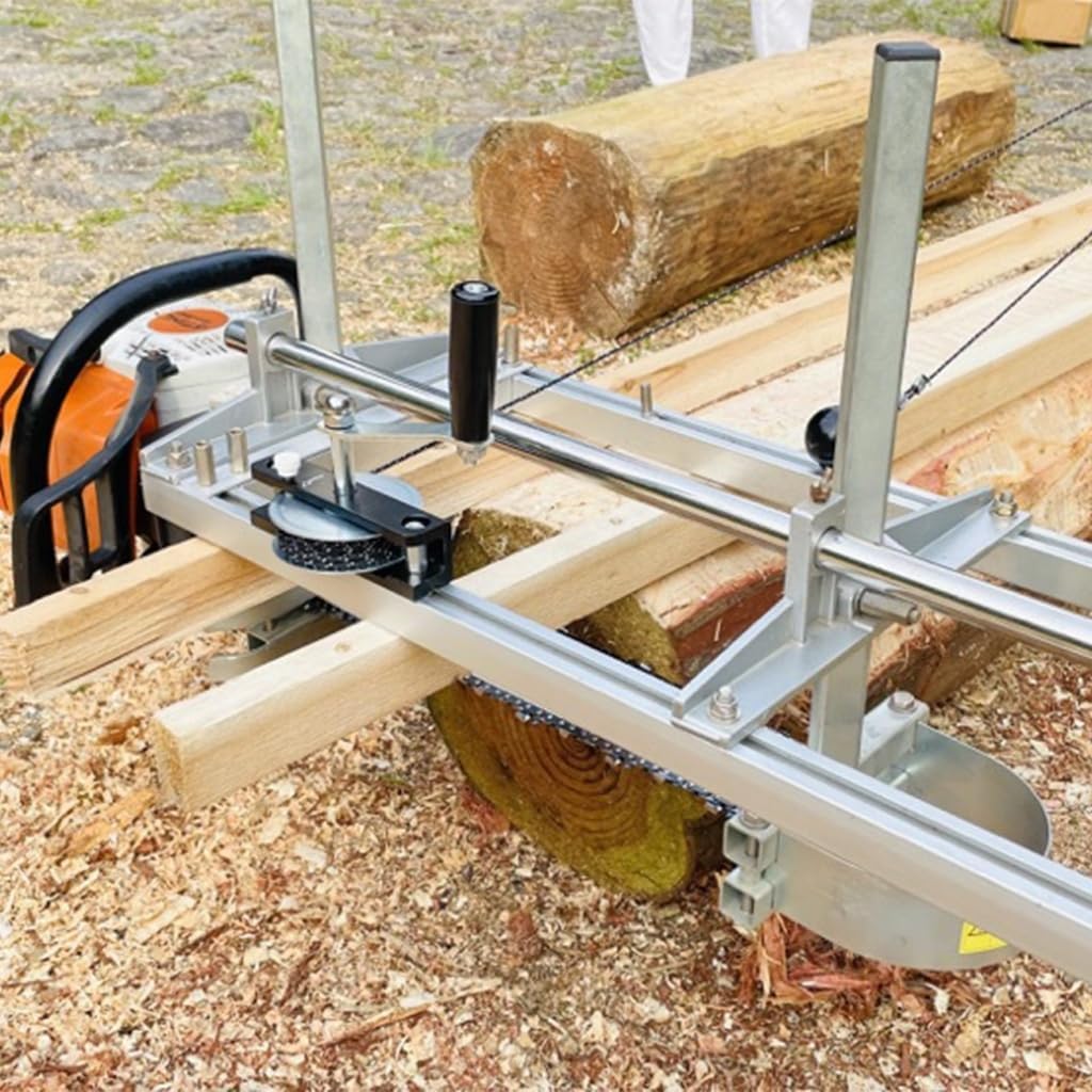 Chainsaw Mill and Rail Mill Guide, Portable Sawmill 20"-24" Guide Bar, Aluminum Saw Milling Rail Guide with Chainsaw Planking Mill for Woodworkers and Carpenters (20in)
