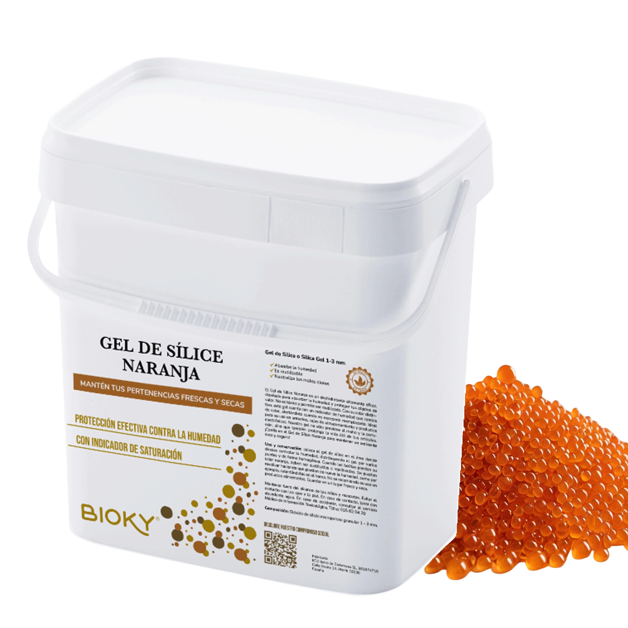 Gel de Sílice Naranja Indicador Humedad 5KG Antihumedad Natural