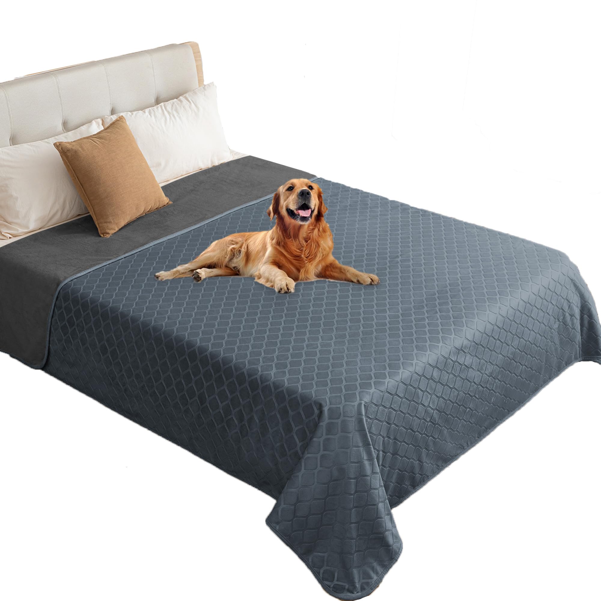 Waterproof Dog Blanket, Soft Reversible Throw for Couch & Bed Protection