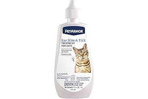 PetArmor Ear Mite Treatment for Cats: Fast-Acting Ear Mite Medicine with Aloe
