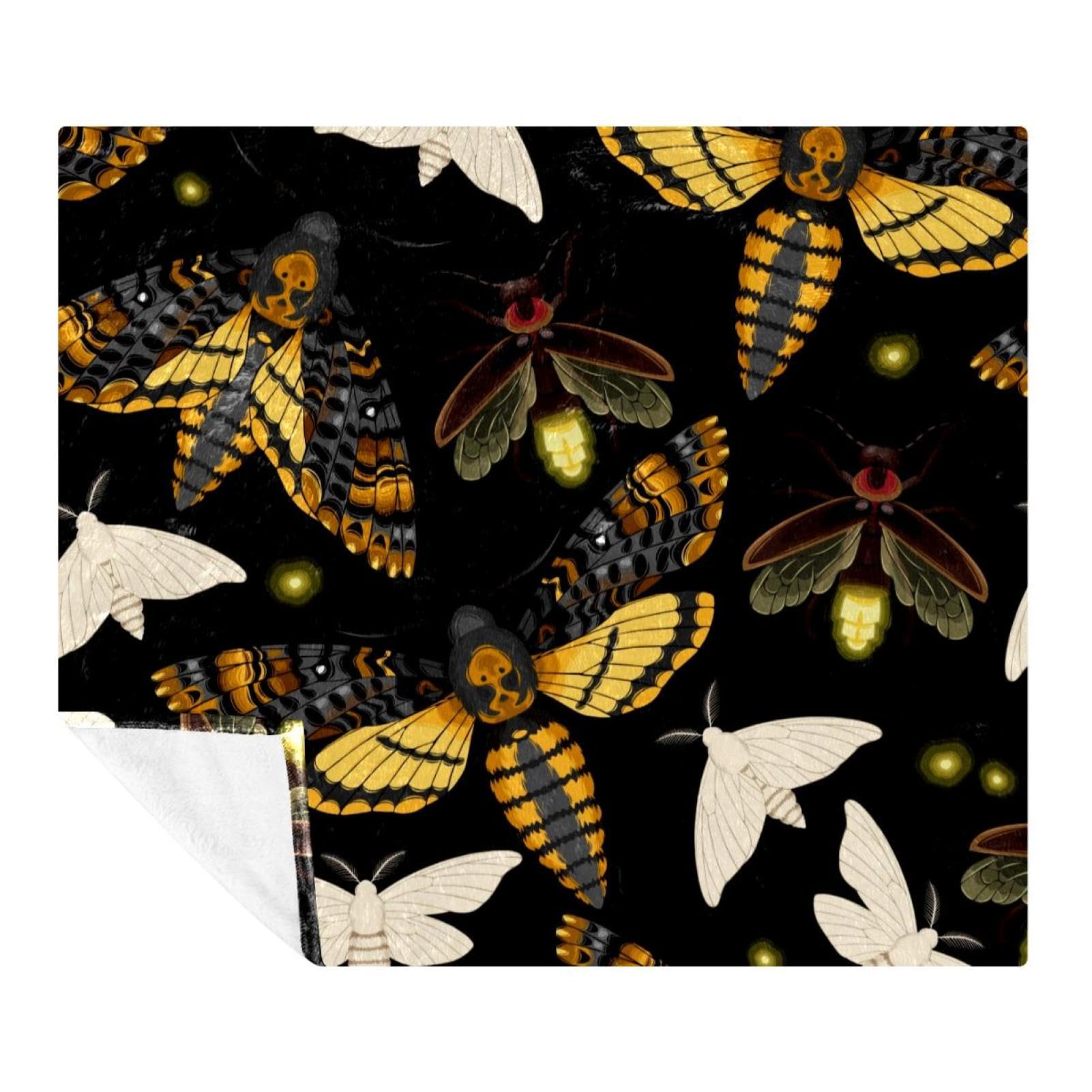Couverture polaire Flying Moths plaid microfibre léger pour vos soirées cinéma sur le canapé