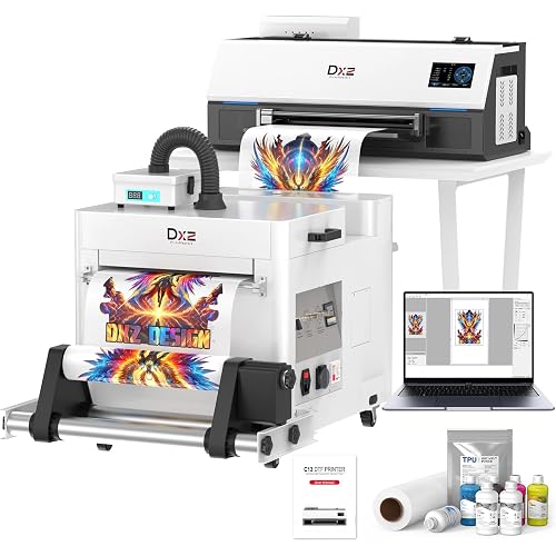 DXZ A3 DTF Printer with Shaker Oven, High-Speed with F1080 Printhead, 4.5” LED Multi-Function Touch Screen, 13'' Apparel Printer T-Shirt Printing, 2-Year Ink Included