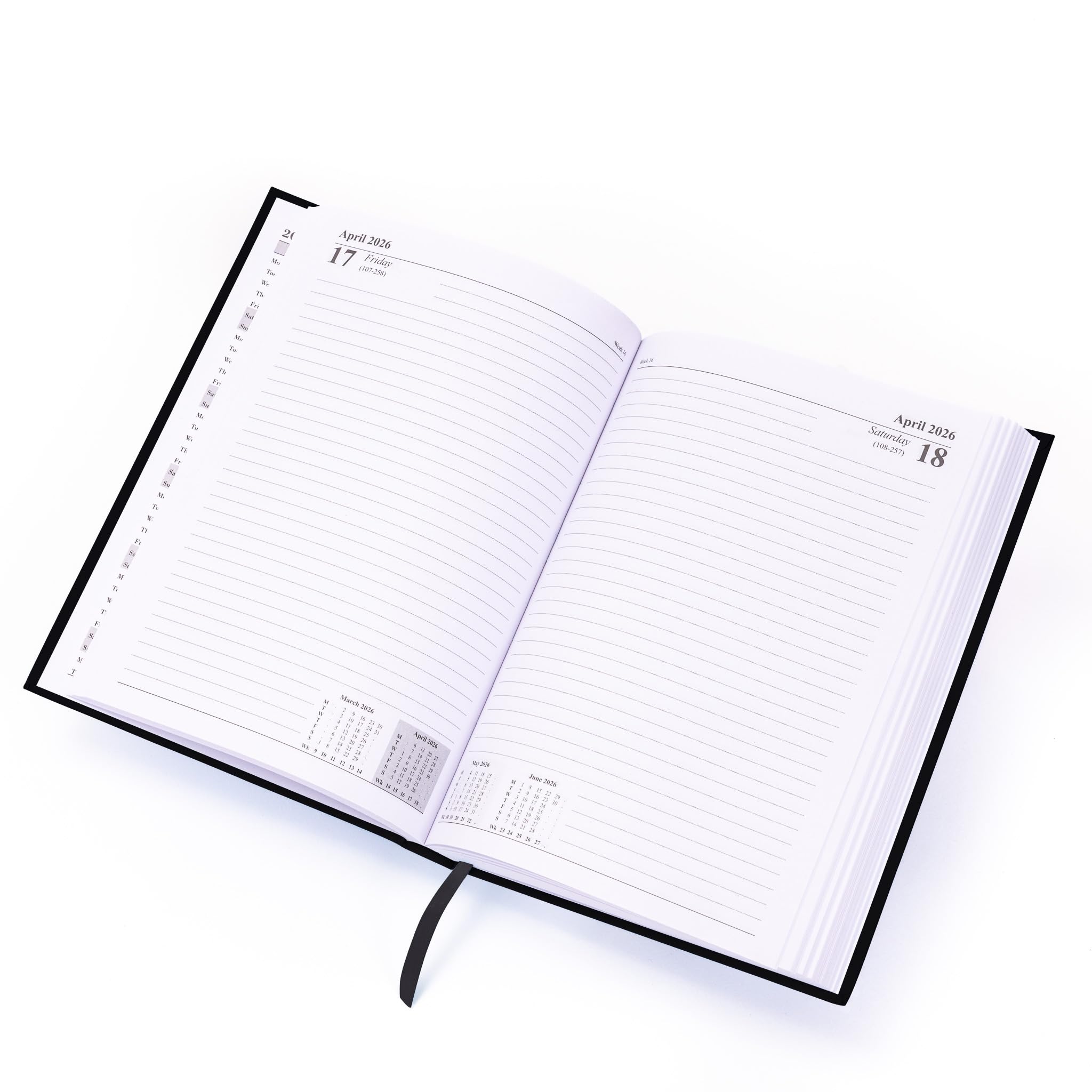 evelay 2026 Diary A4 A5 Day to Page Hardback Full Year Planner Organiser Journal (A4 Page a Day, Black) - Image 3