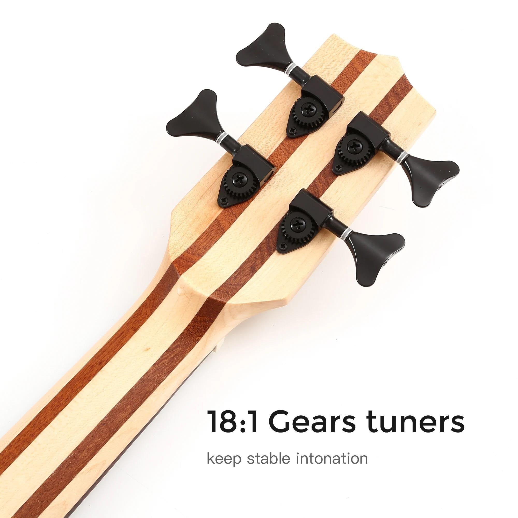 ukulele Basso elettrico per ukulele con tasti bassi con custodia morbida