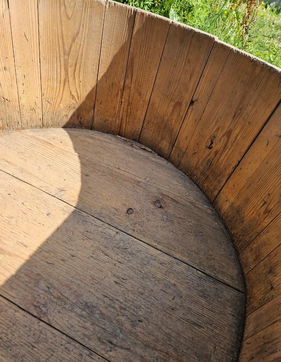 Amazon.co.jp: 日本のアンティーク特大樽木桶風呂桶木製古民家古道具