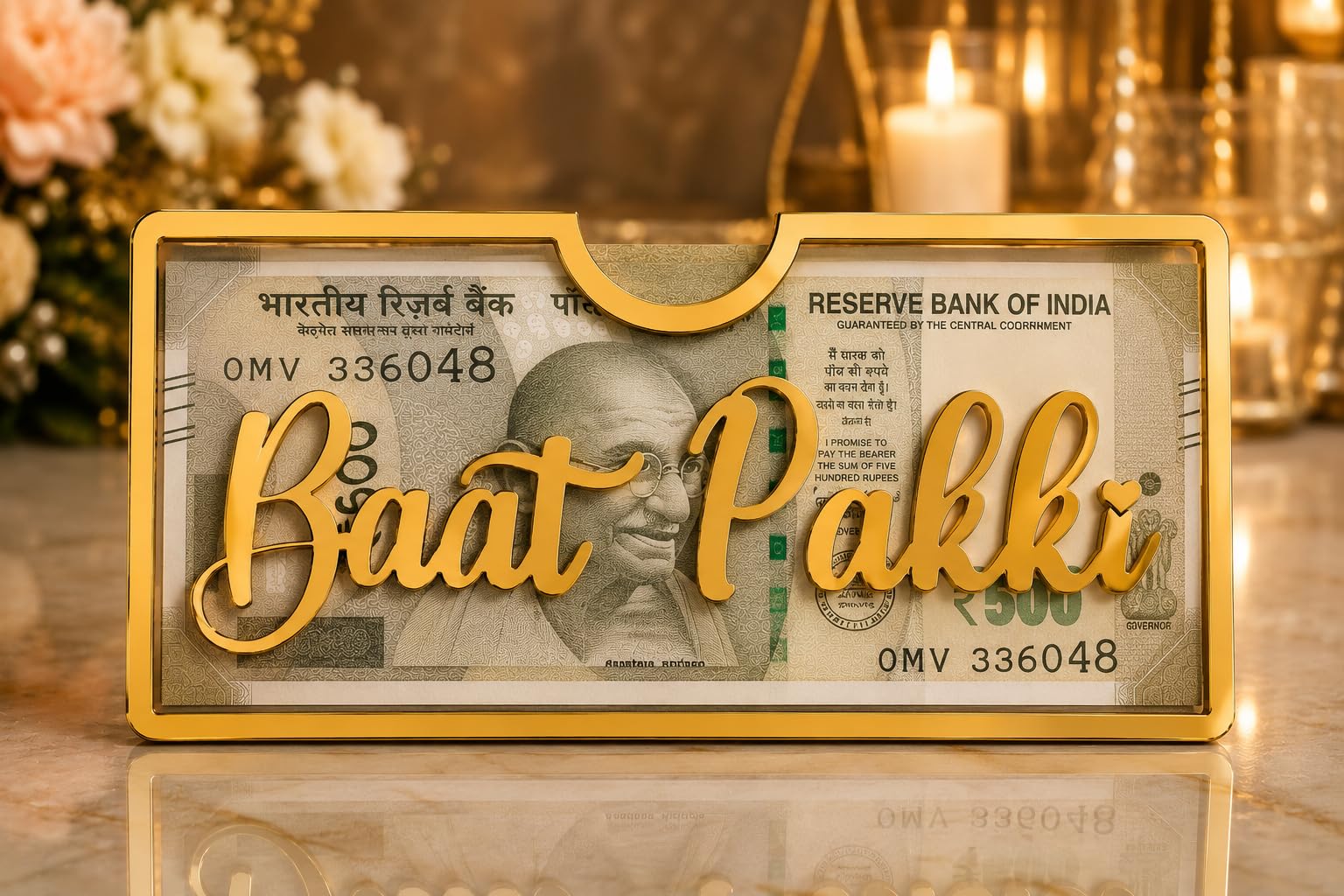 SK ART Baat Pakki Gold Currency Note Style Shagun Envelope | Wedding Ceremony, Gold Finish, Currency Note Design, Money Holder, Festive Decor-image-34