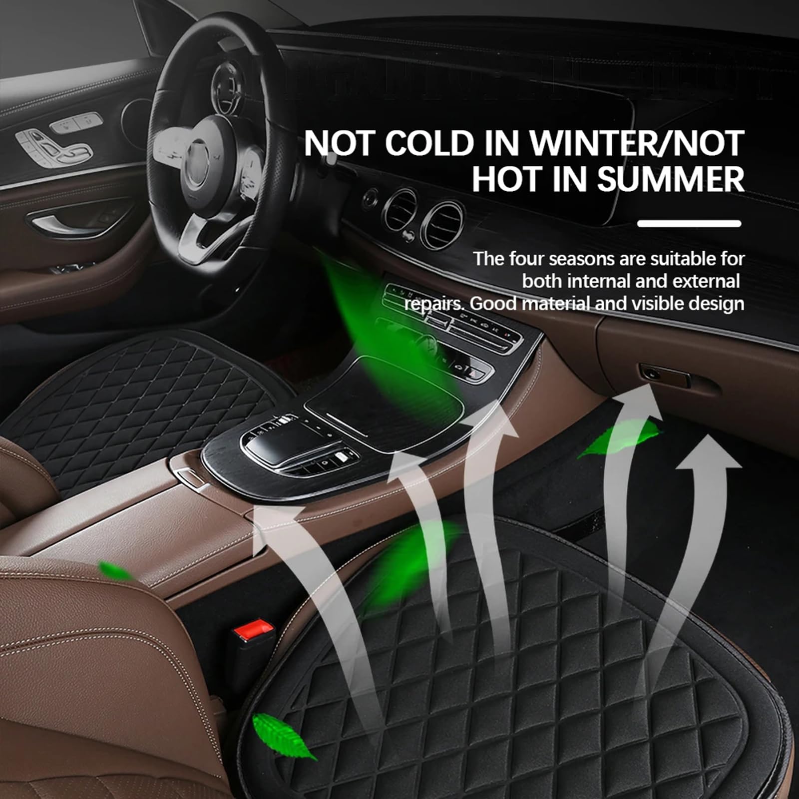 Auto Cuscino Sedile per Alfa Romeo Giulia/Giulietta/Mito/Stelvio, Universale Antiscivolo Morbido Traspiranti Cuscino Interni Accessori,Black-B 3Pcs