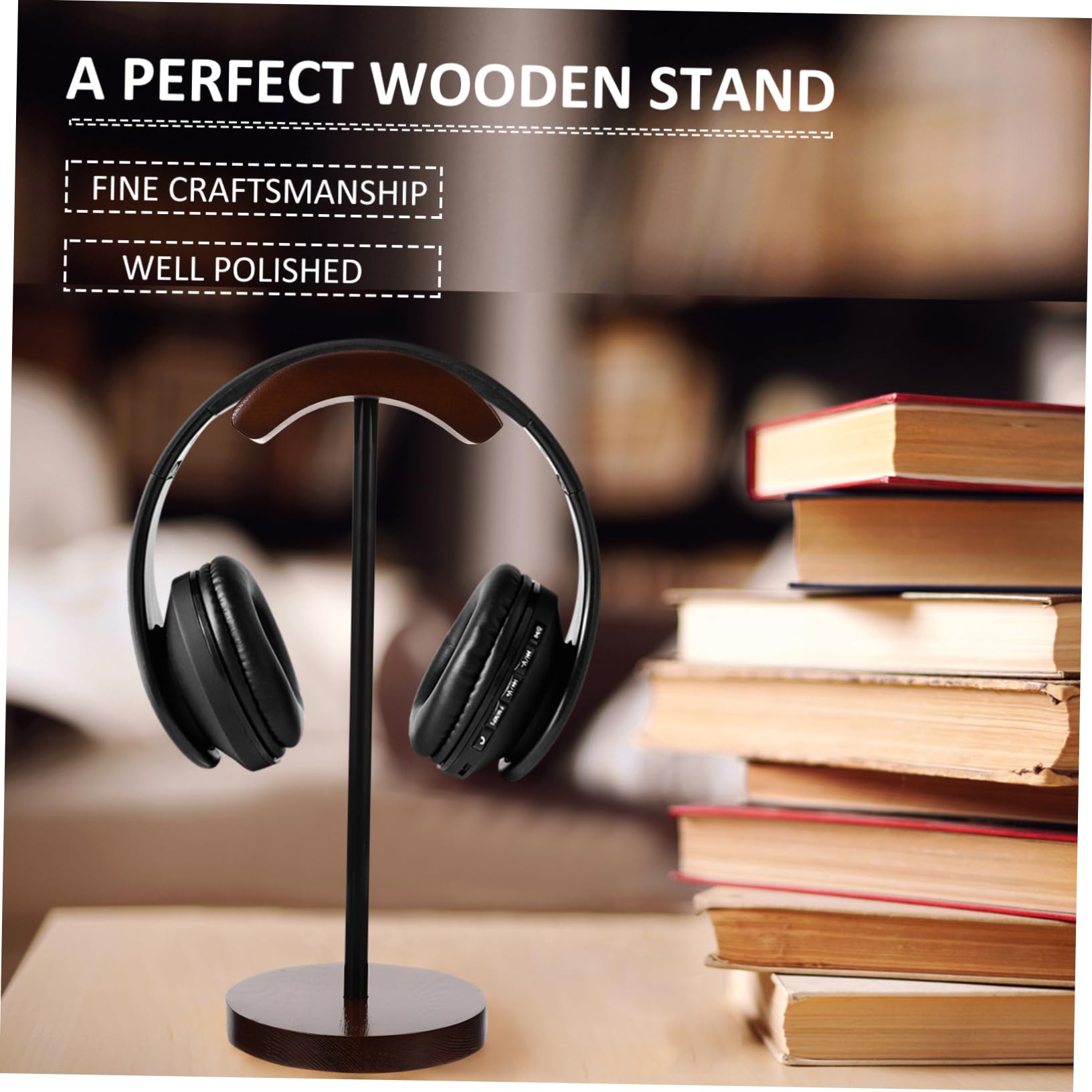 Supporto per Cuffie da Tavolo in Legno, Pratico e Versatile, Non Si Deforma Facilmente, per Headset e Headphone