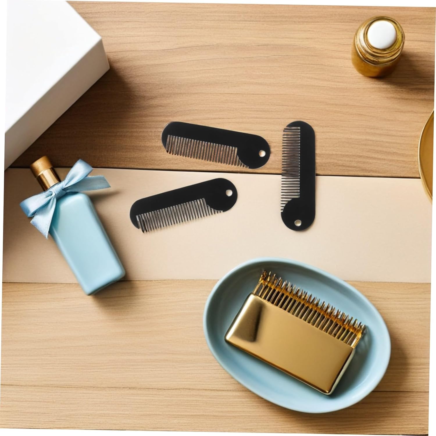 4pcs Mini Mustache Combs Fine Tooth Beard Pocket Grooming Combs for Men Travel Facial Hair Styling