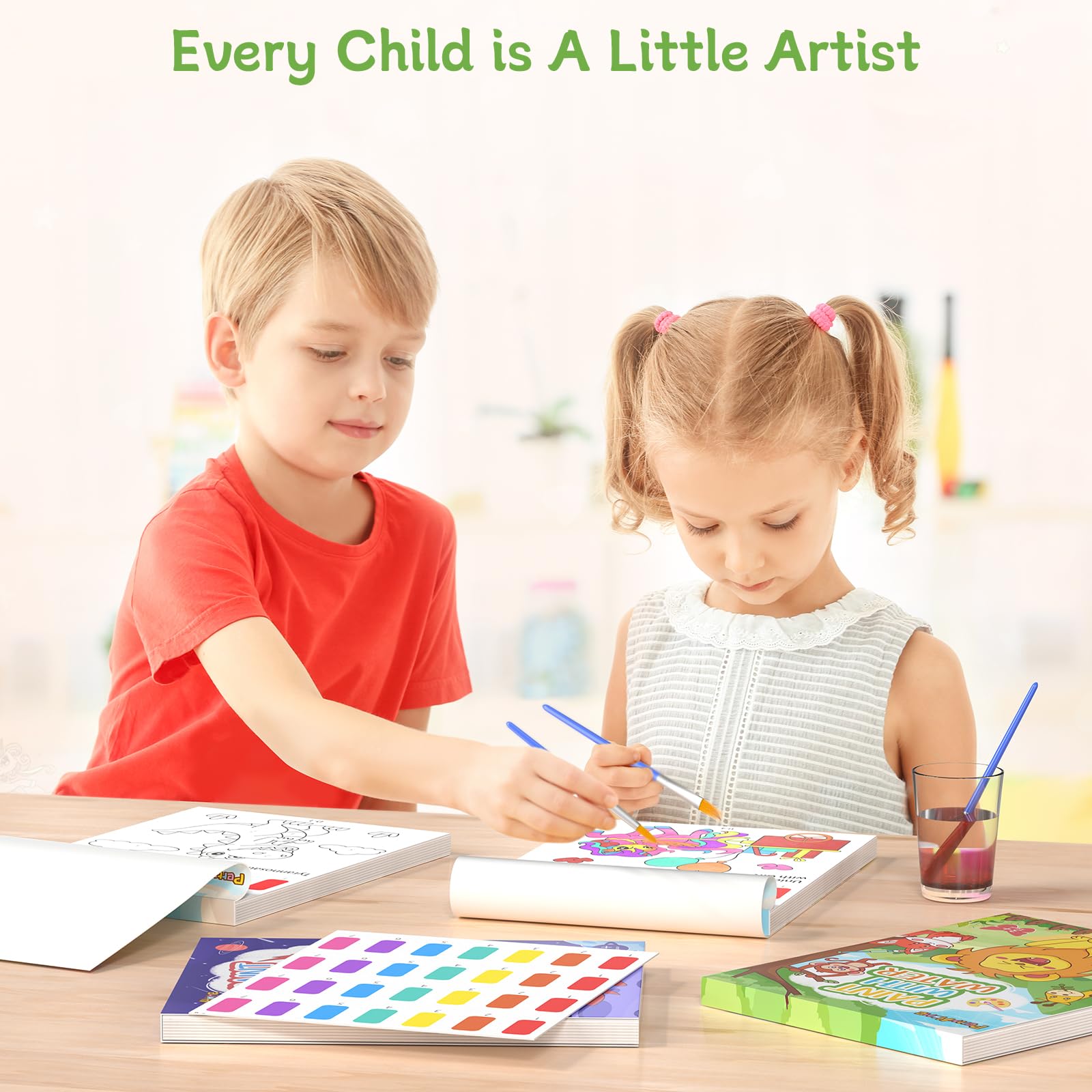 Watercolor Paint PAINT WITH WATER Coloring Books For Toddlers